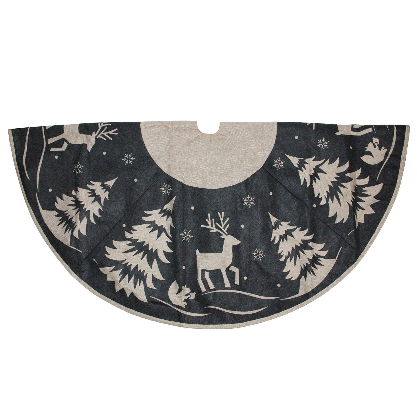 Dyno 56&#x22; Gray and Black Reindeer in Forest Christmas Tree Skirt