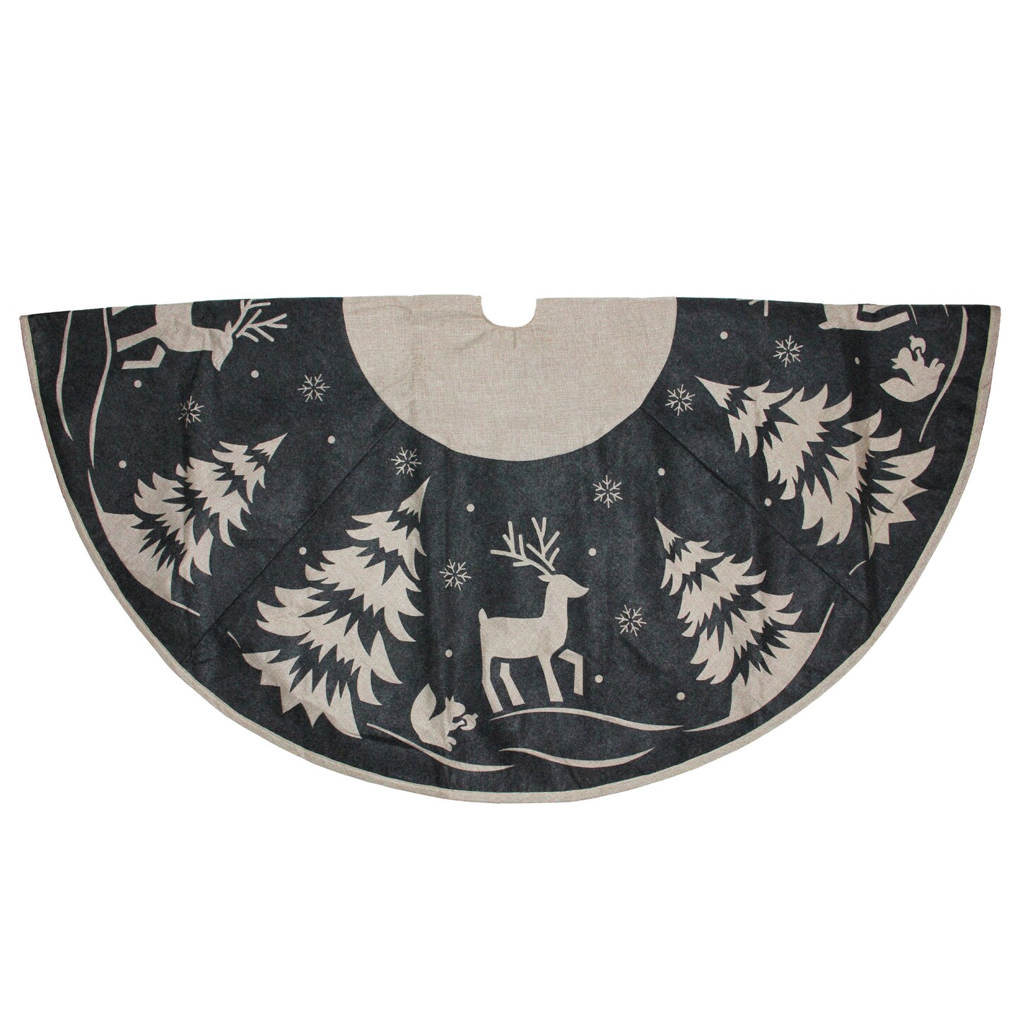 Dyno 56" Gray and Black Reindeer in Forest Christmas Tree Skirt