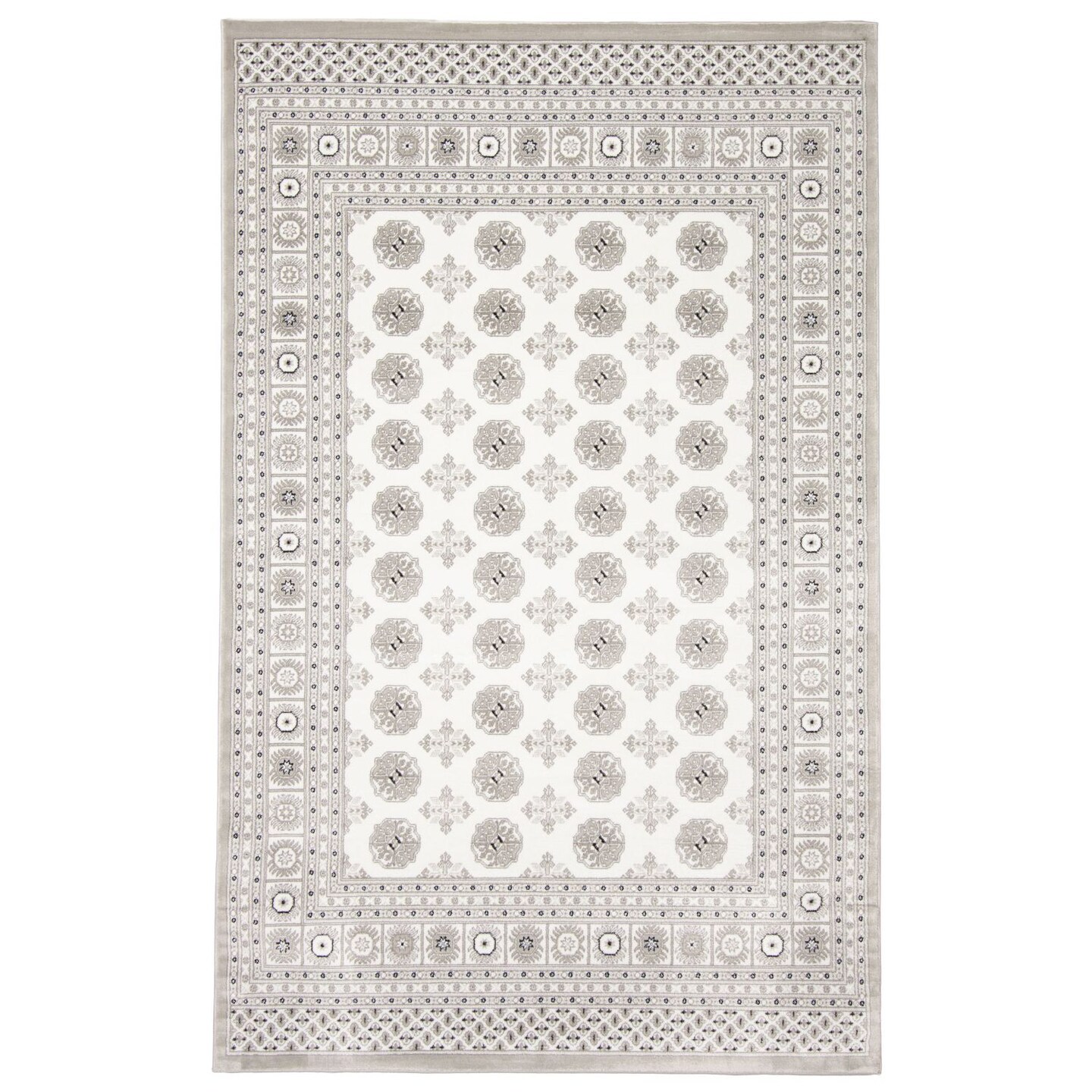 Chaudhary Living 8&#x27; x 10&#x27; Geometric Area Throw Rug - White and Gray