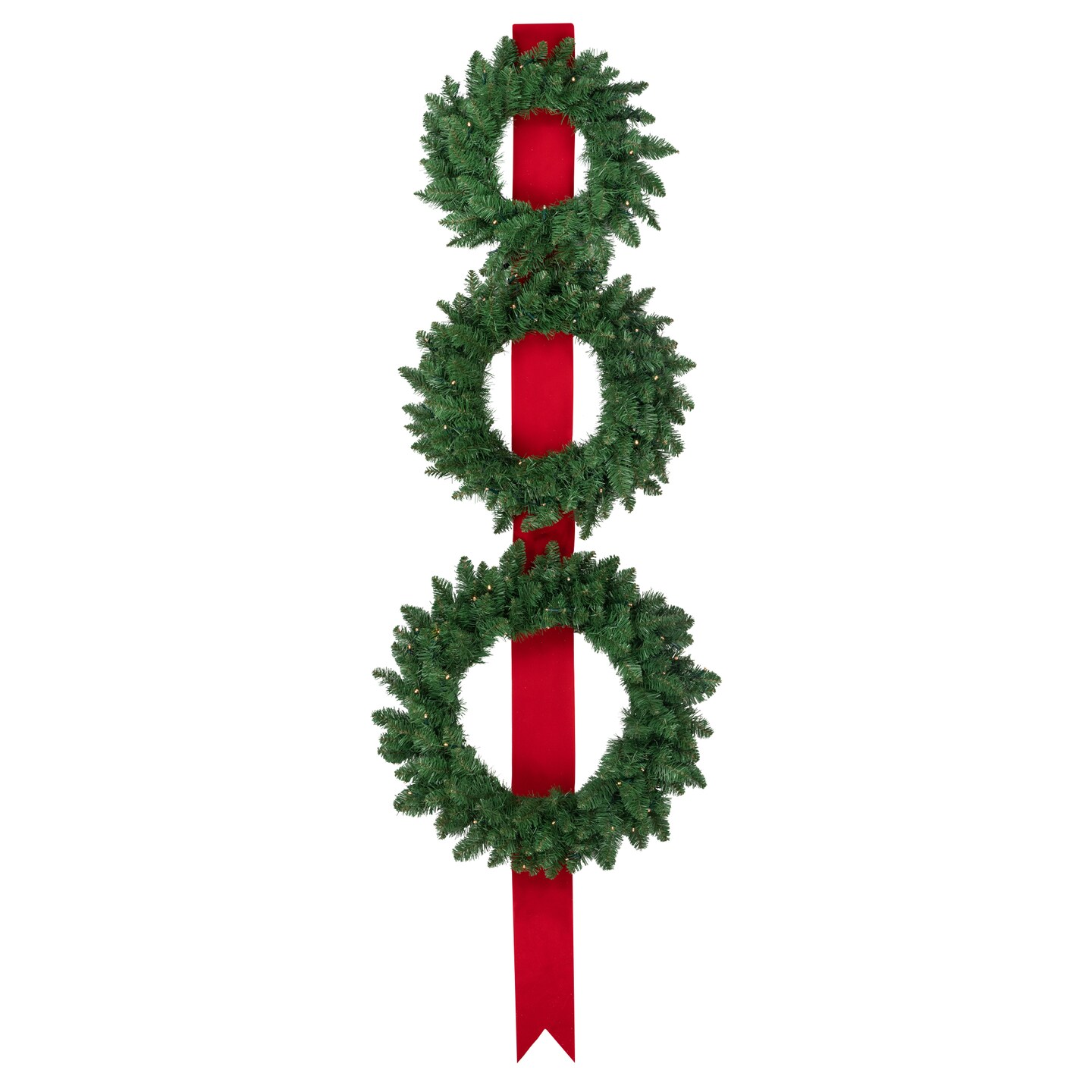 Northlight Pre-Lit Battery Operated Wreath Trio Christmas Decoration - 6.5&#x27; - Clear LED Lights