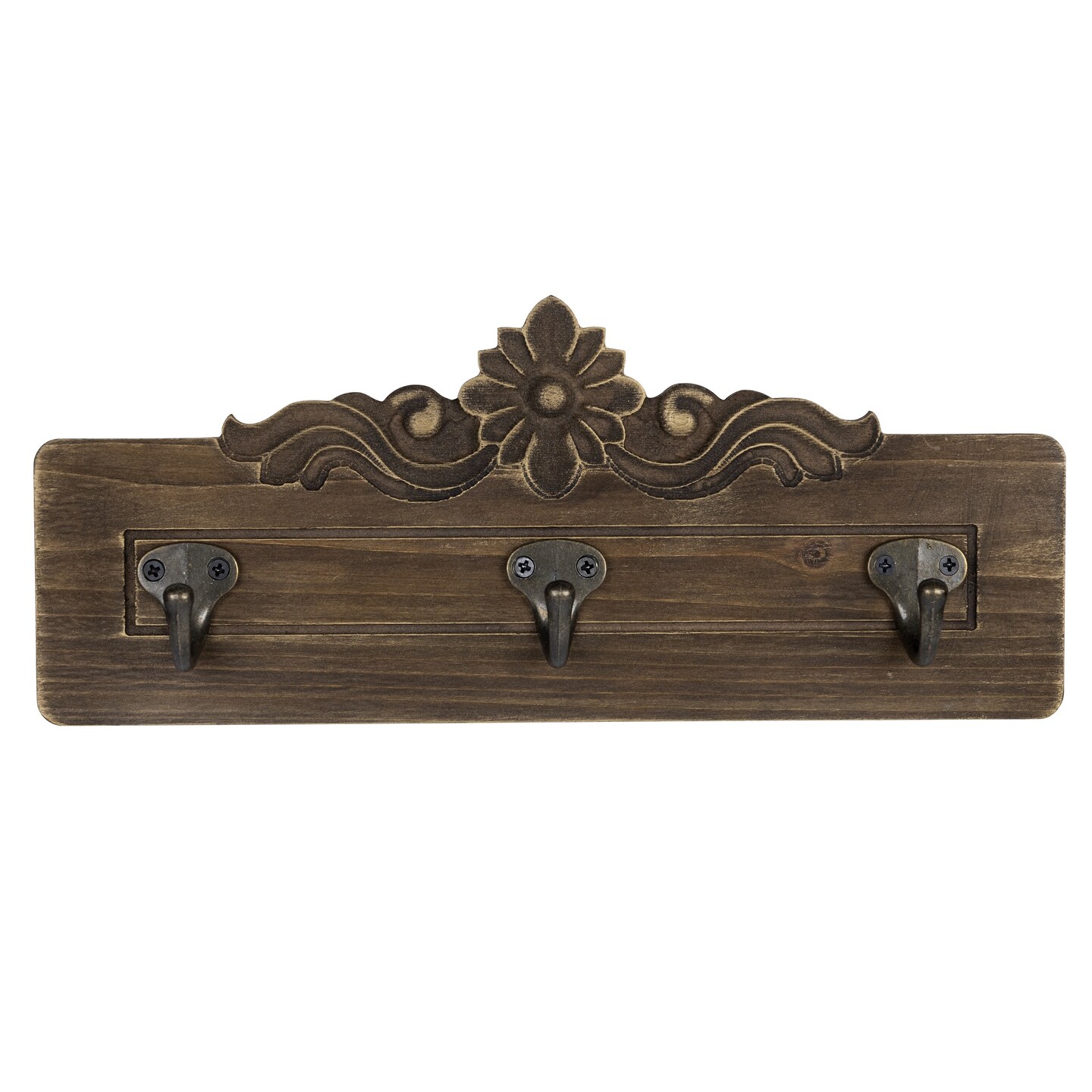 Contemporary Home Living 12" Brown Shabby Chic Wall Mounted Coat Rack
