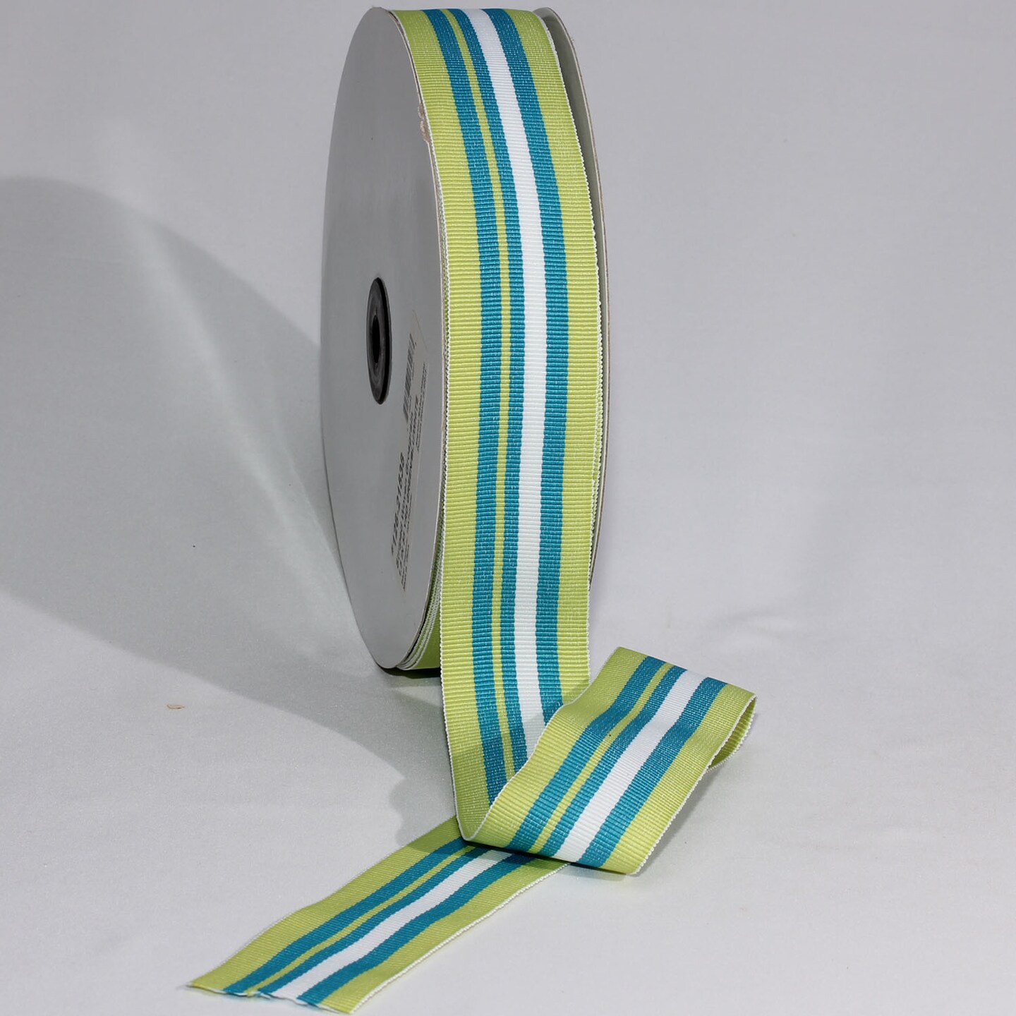 The Ribbon People Blue and Green Striped Grosgrain Craft Ribbon 1.5" X 55 Yards