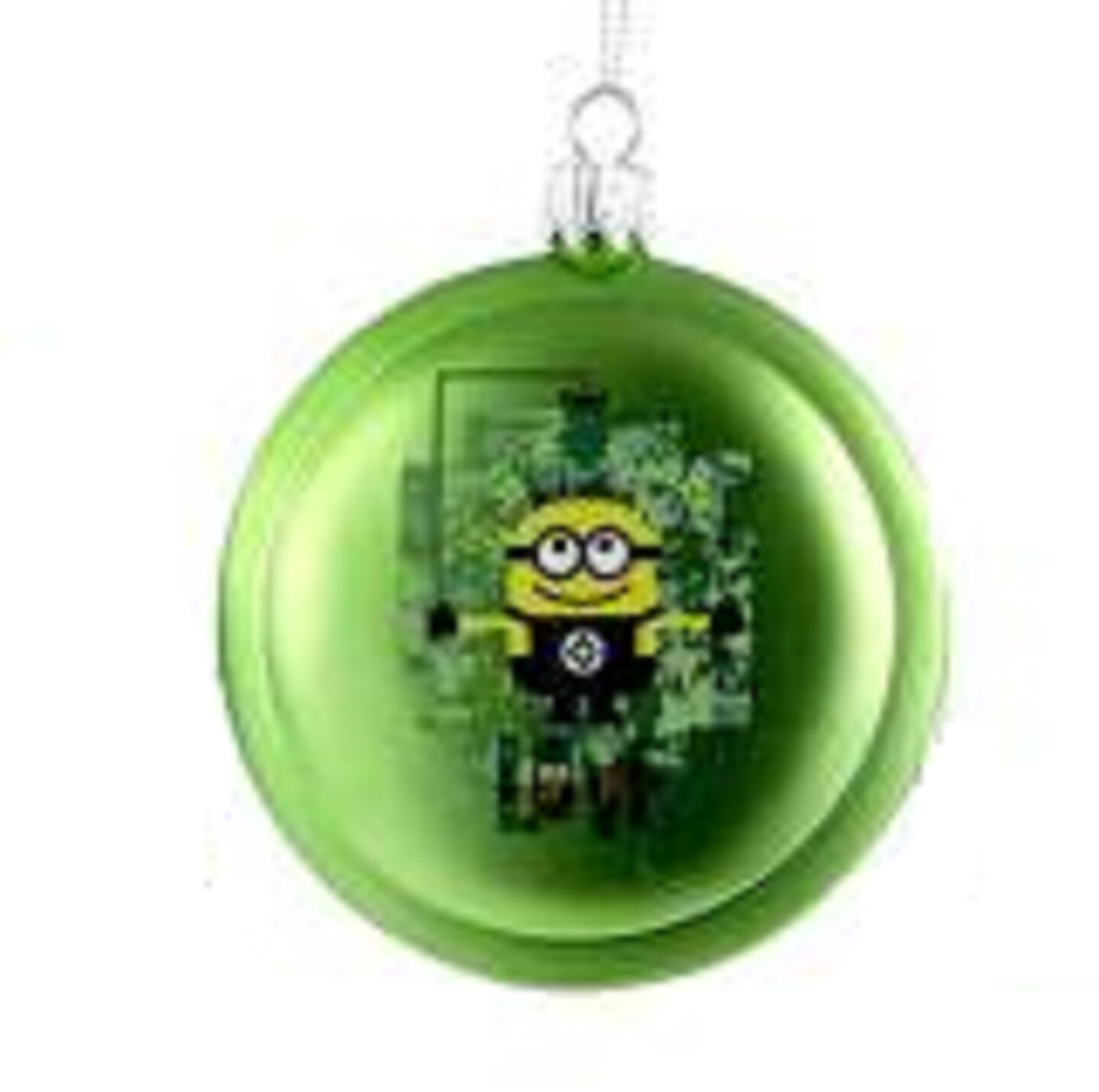 Kurt Adler 3.5&#x22; Despicable Me Lime Green Minions Love Disc Christmas Ornament