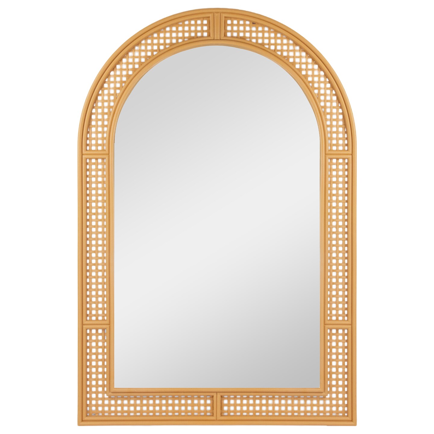 Northlight 36&#x22; Arched Lattice Weaved Decorative Wall Mirror