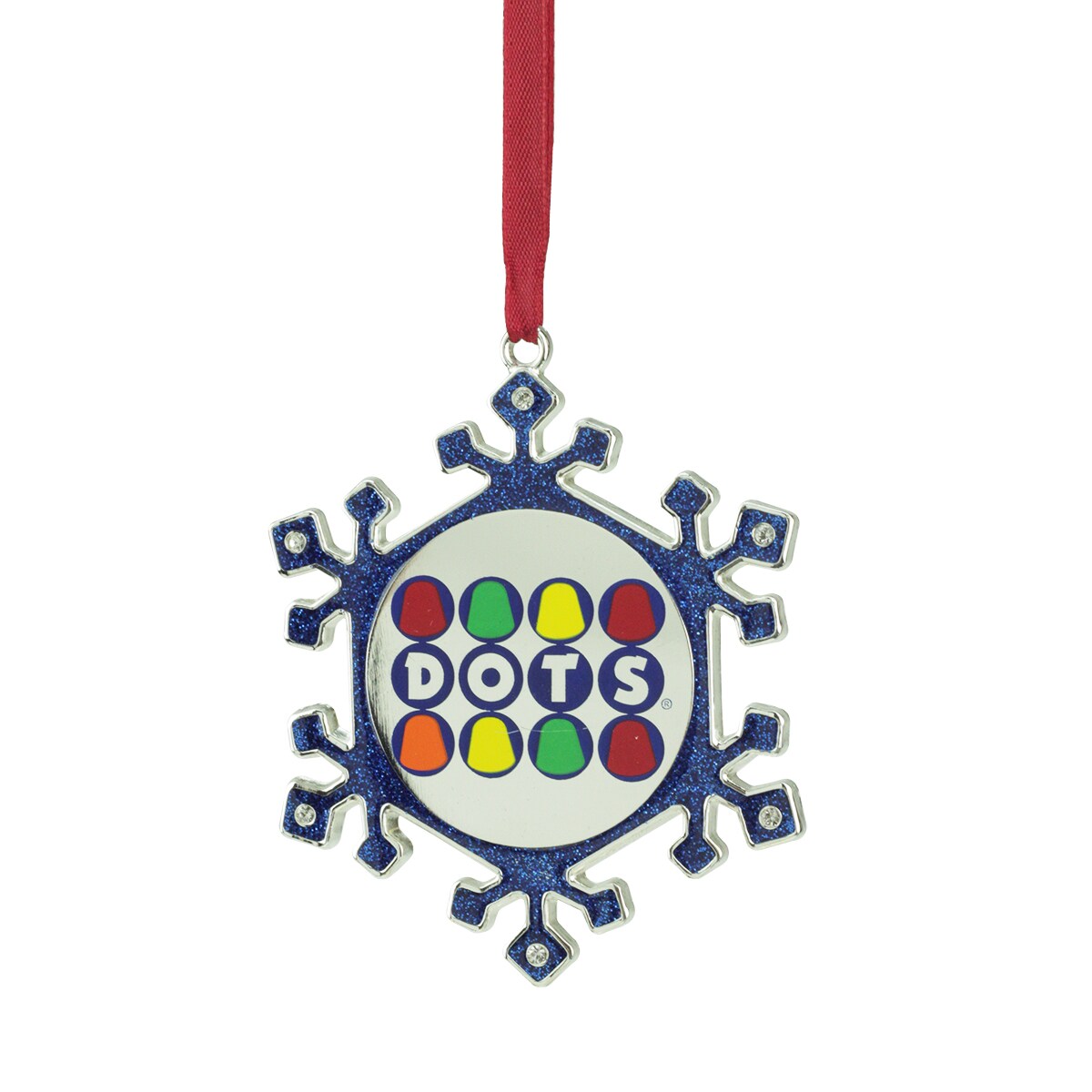 Northlight Snowflake &#x22;Dots&#x22; Candy Logo Christmas Ornament - 3.5&#x22; - Blue and Silver