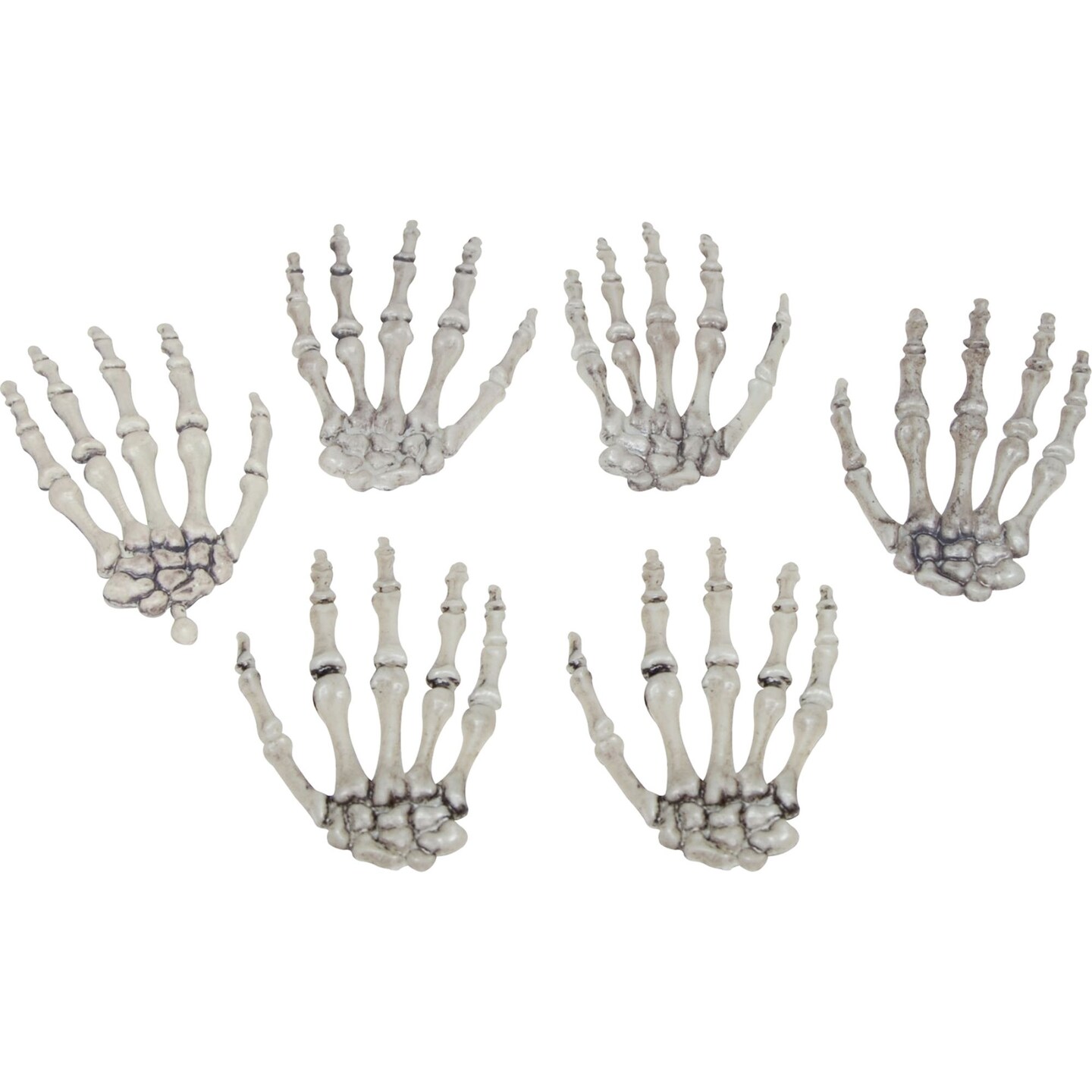 The Costume Center 6-pc White Skeleton Hands Halloween Prop 4.25"