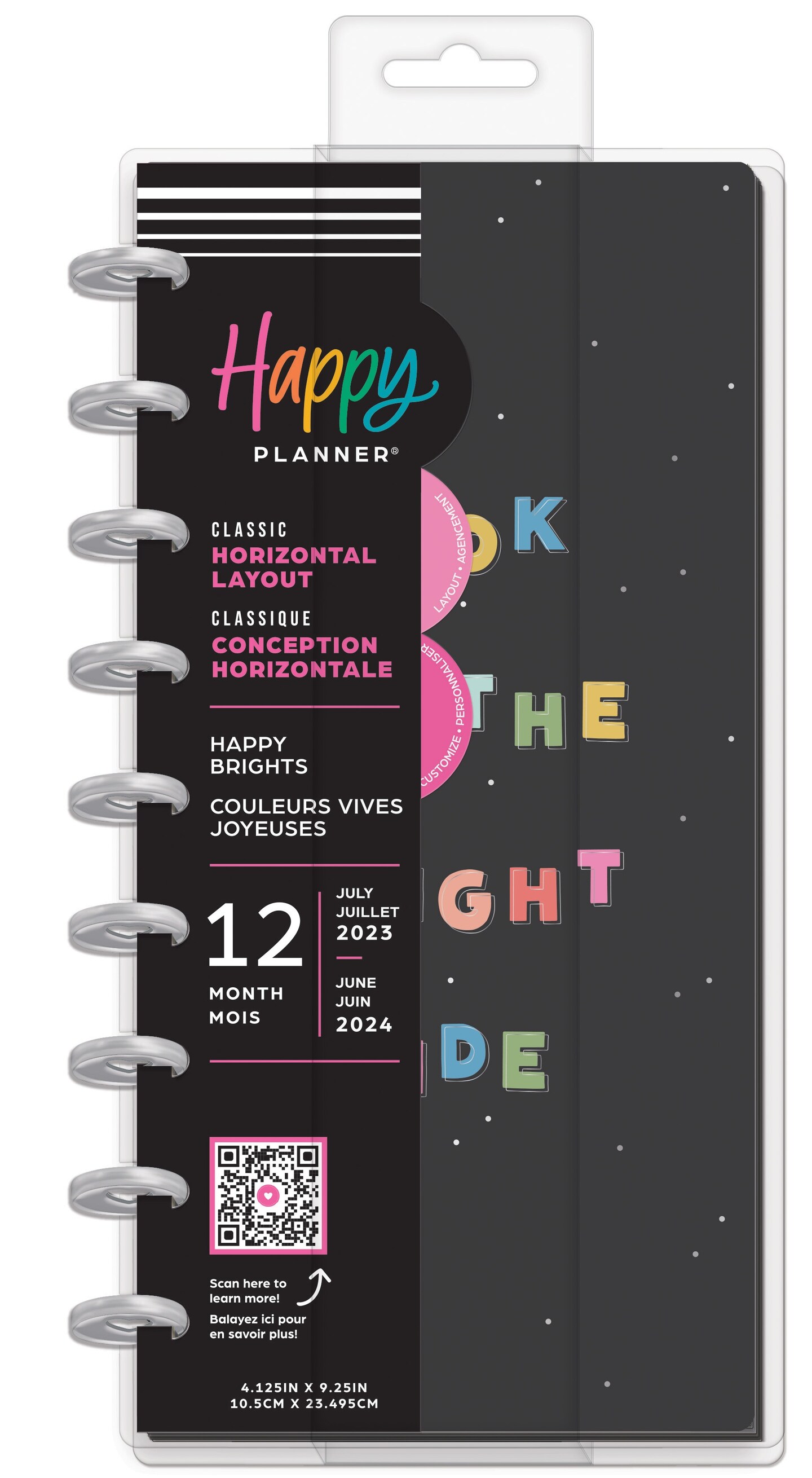 Happy Planner Skinny Classic 12-Month Planner-Happy Brights; July '23 - June '24