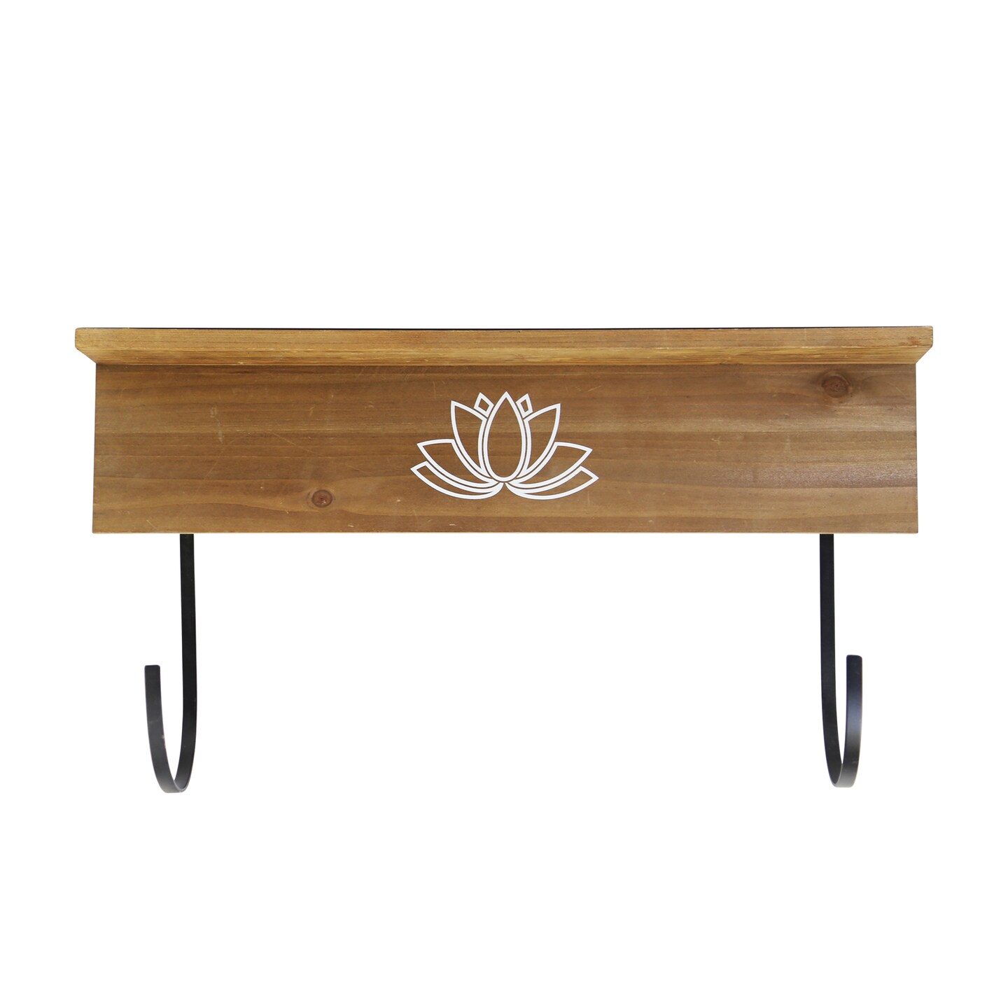 Contemporary Home Living 24&#x22; Brown Yoga Mat Holder Wall Shelf