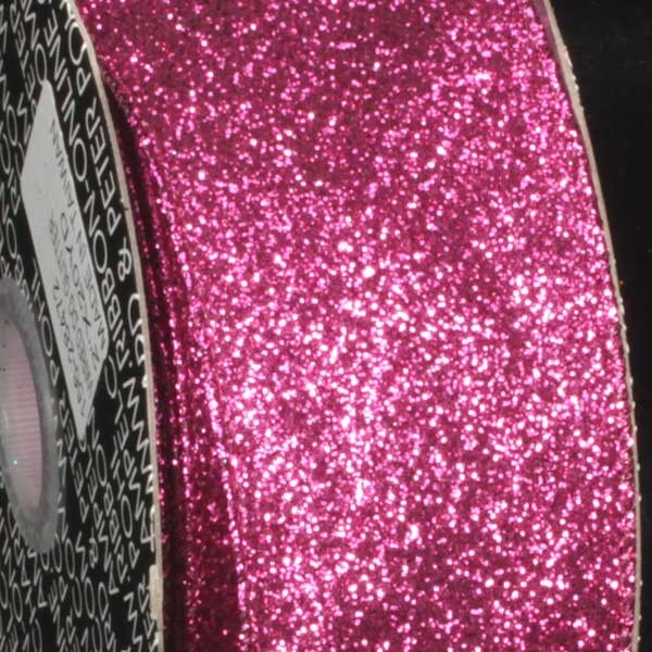 The Ribbon People Sparkling Pink Glitter Wired Craft Ribbon 2&#x22; x 40 Yards