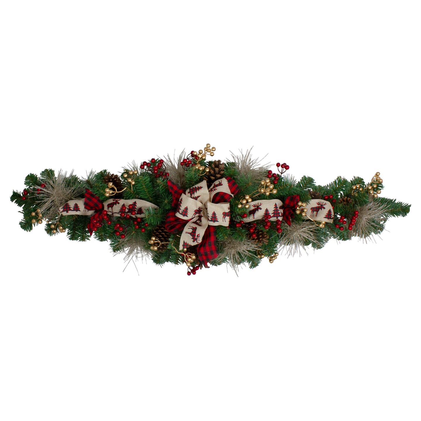 Northlight 52&#x22; Berries and Bows Artificial Christmas Swag - Unlit