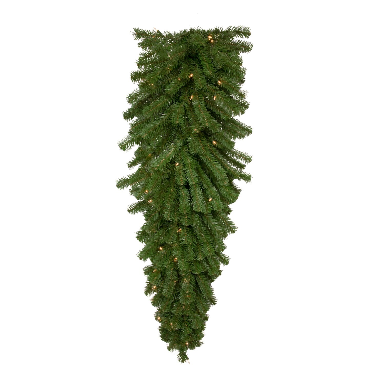 Northlight 54&#x22; Pre-Lit Deluxe Dorchester Pine Artificial Christmas Teardrop Swag, Clear Lights