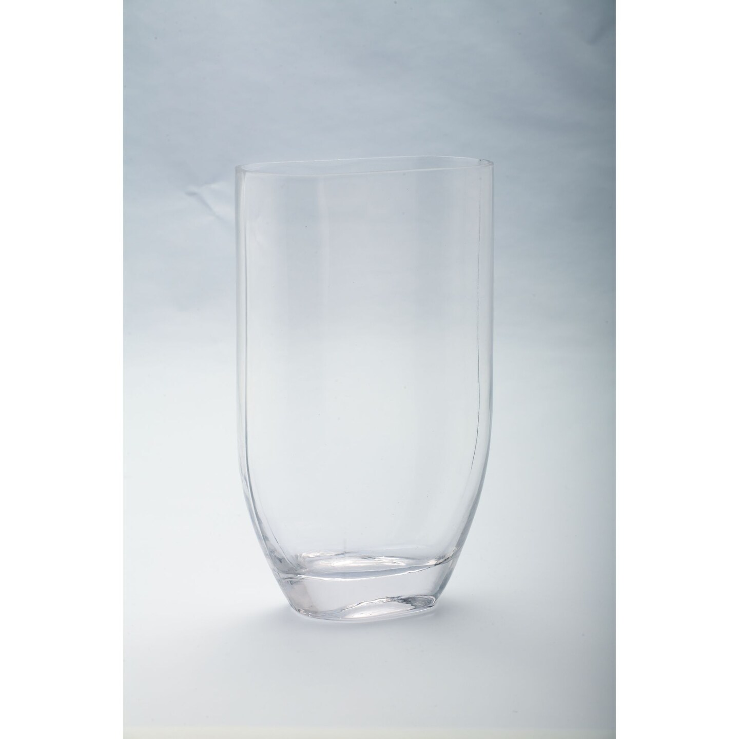 CC Home Furnishings 10&#x22; Clear Solid Tapered Oval Shaped Vase
