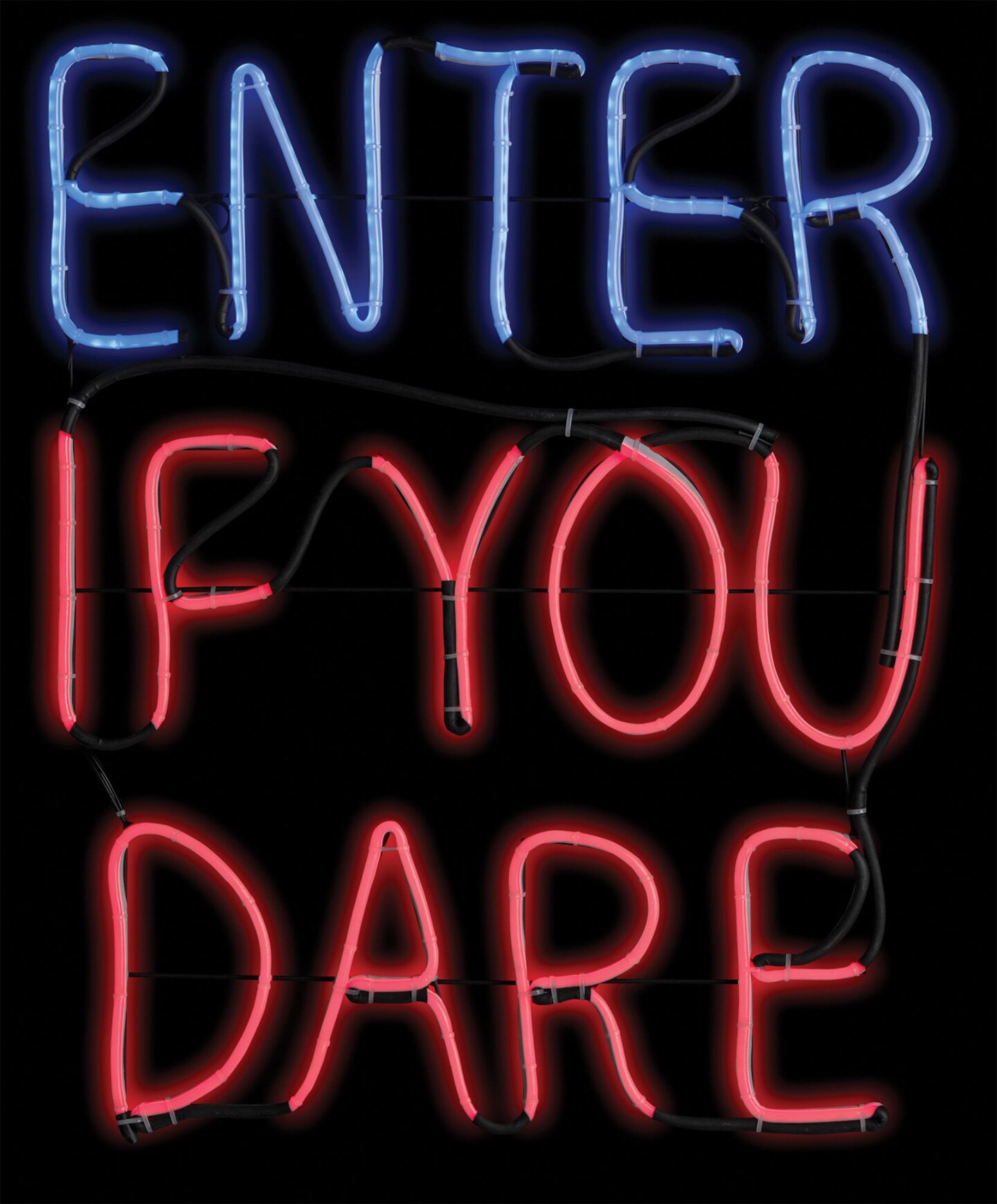 The Costume Center LED Lighted &#x22;ENTER IF YOU DARE&#x22; Halloween Sign - 20&#x22; - Blue and Red
