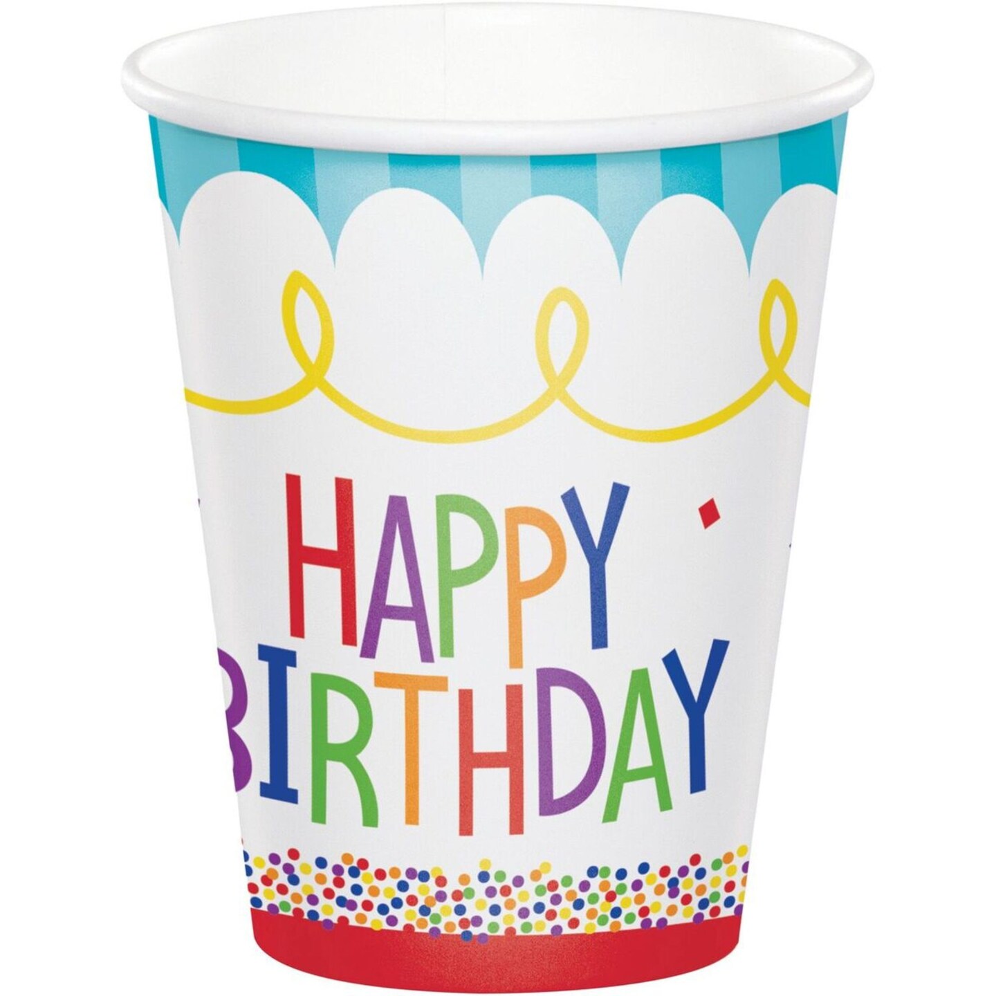Party Central Club Pack of 96 Red and Blue Cake Birthday Disposable Cups 8 oz.