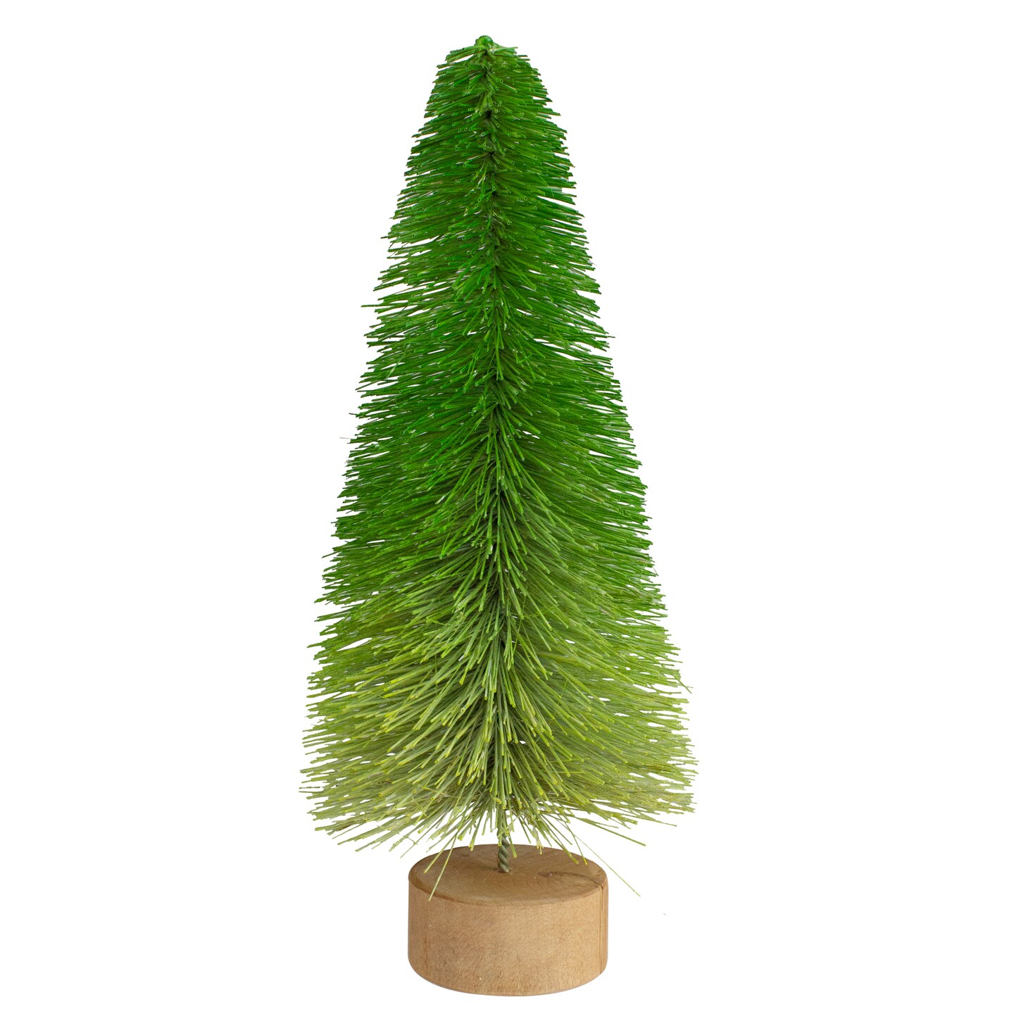 Northlight Bottle Brush Pine Artificial Christmas Tree with Wooden Base - 11"