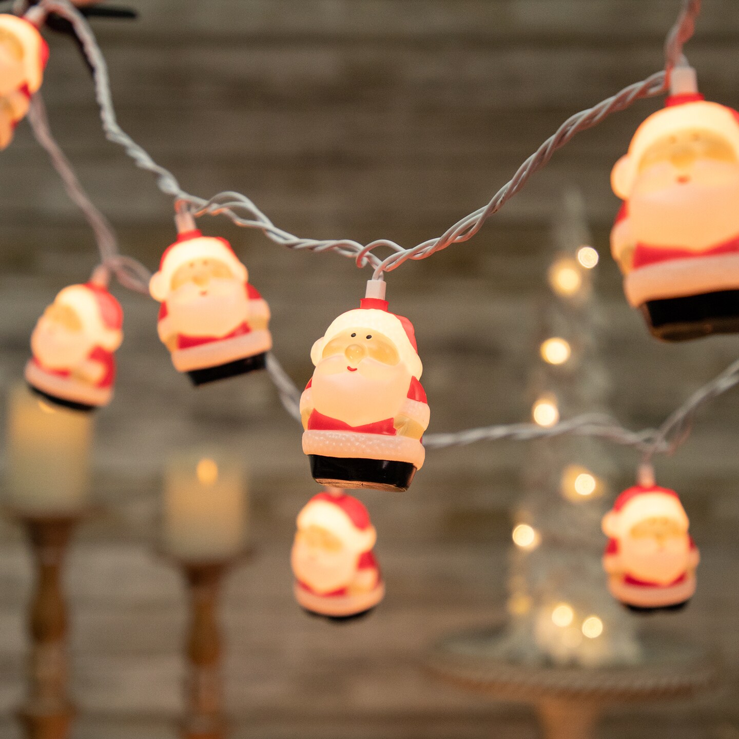 Northlight Santa Claus Christmas Light Set - Clear - 6&#x27; Green Wire - 10ct