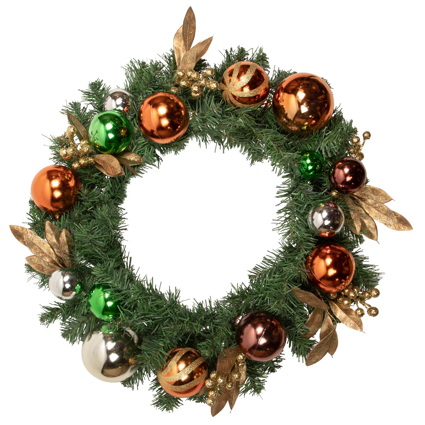 Northlight Pine Foliage with Ornaments Artificial Christmas Wreath - 24&#x22; - Unlit