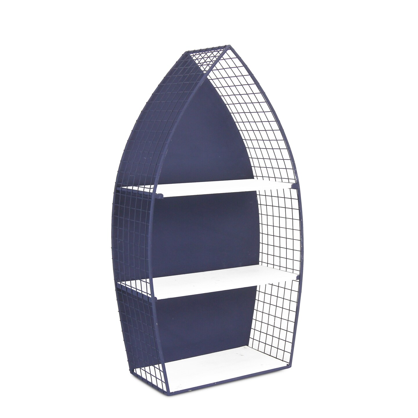 Contemporary Home Living 30.25&#x22; Blue Unique Caler Rowboat Large Wall Shelf