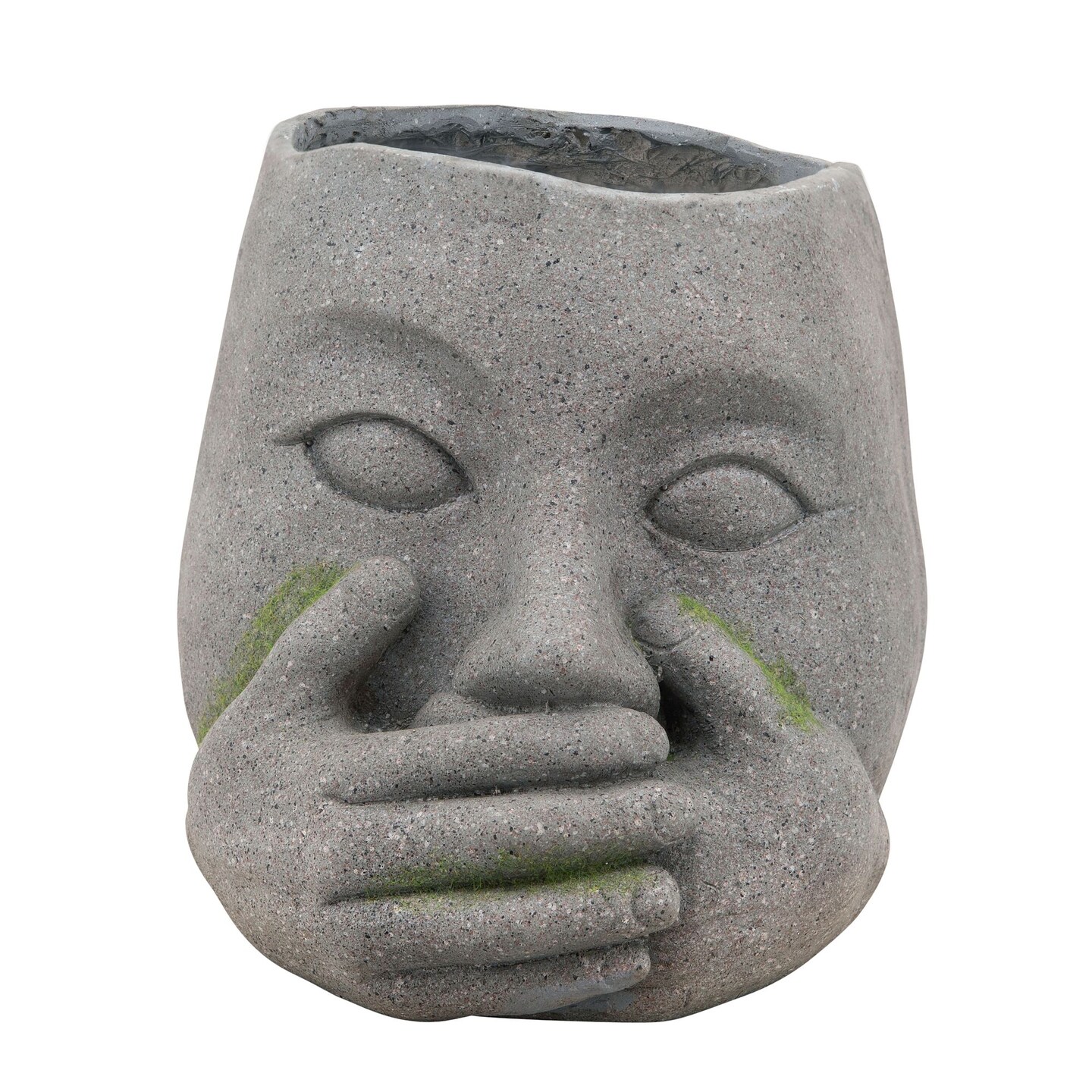 Kingston Living Stone-Like Speak No Evil Outdoor Planter - 12.5&#x22; - Gray