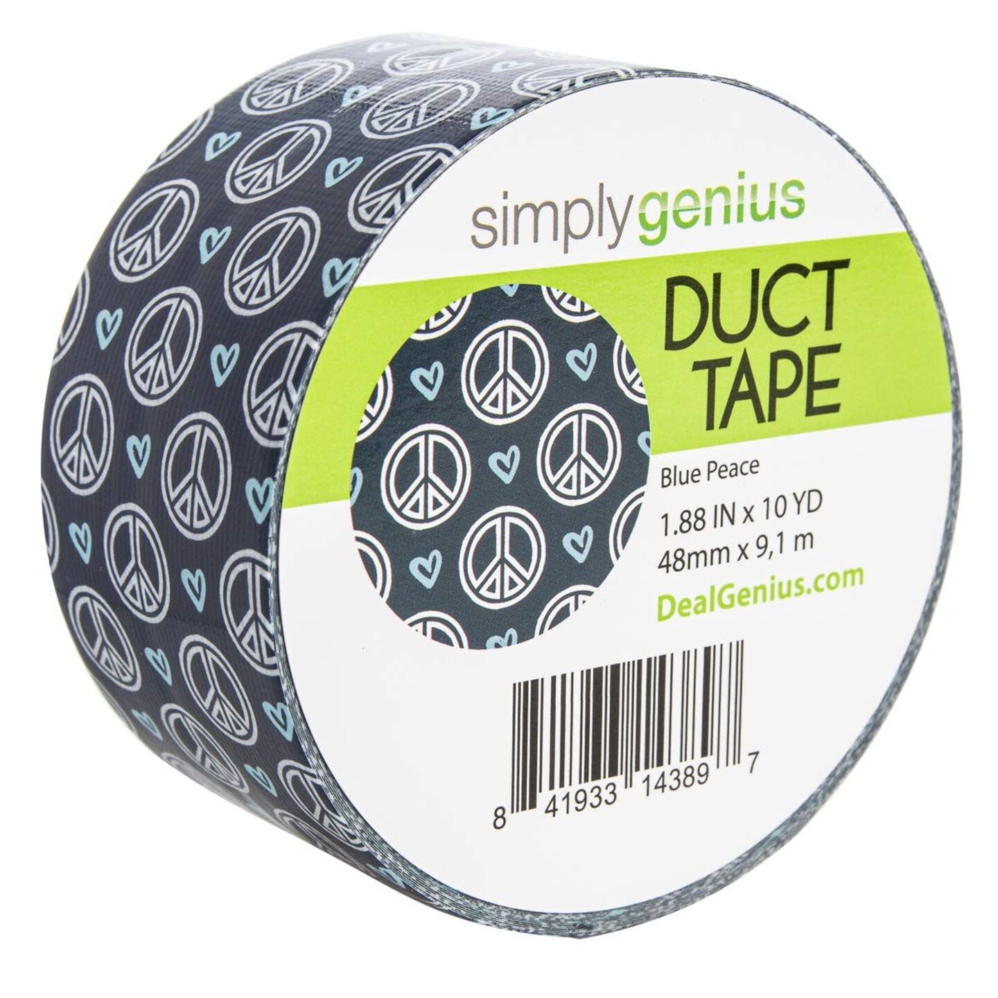 Simply Genius 1 Pack Art &#x26; Craft Duct Tape, Heavy Duty, 1.8 in x 10 yards, Craft Supplies for Kids &#x26; Adults, Colorful Tape for DIY, Craft &#x26; Home Improvement, Blue Peace