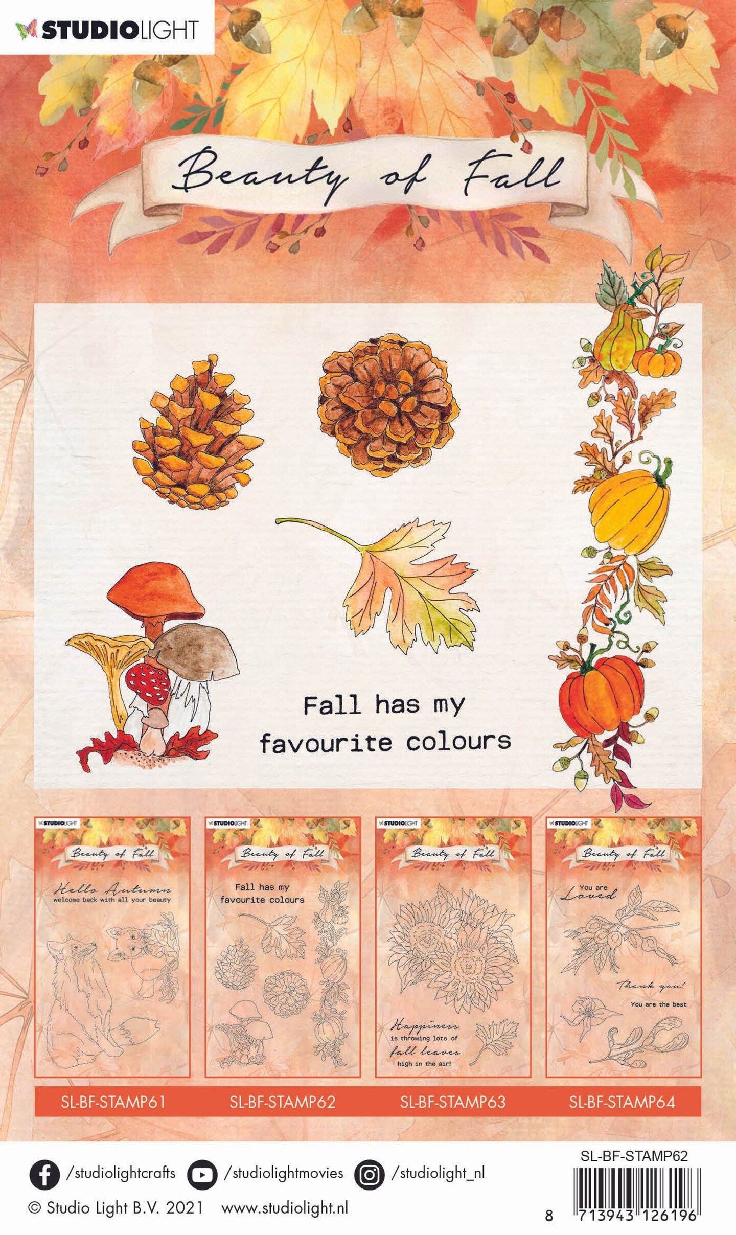 Studio Light SL Clear Stamp Mushrooms & Pumpkins Beauty Of Fall ...