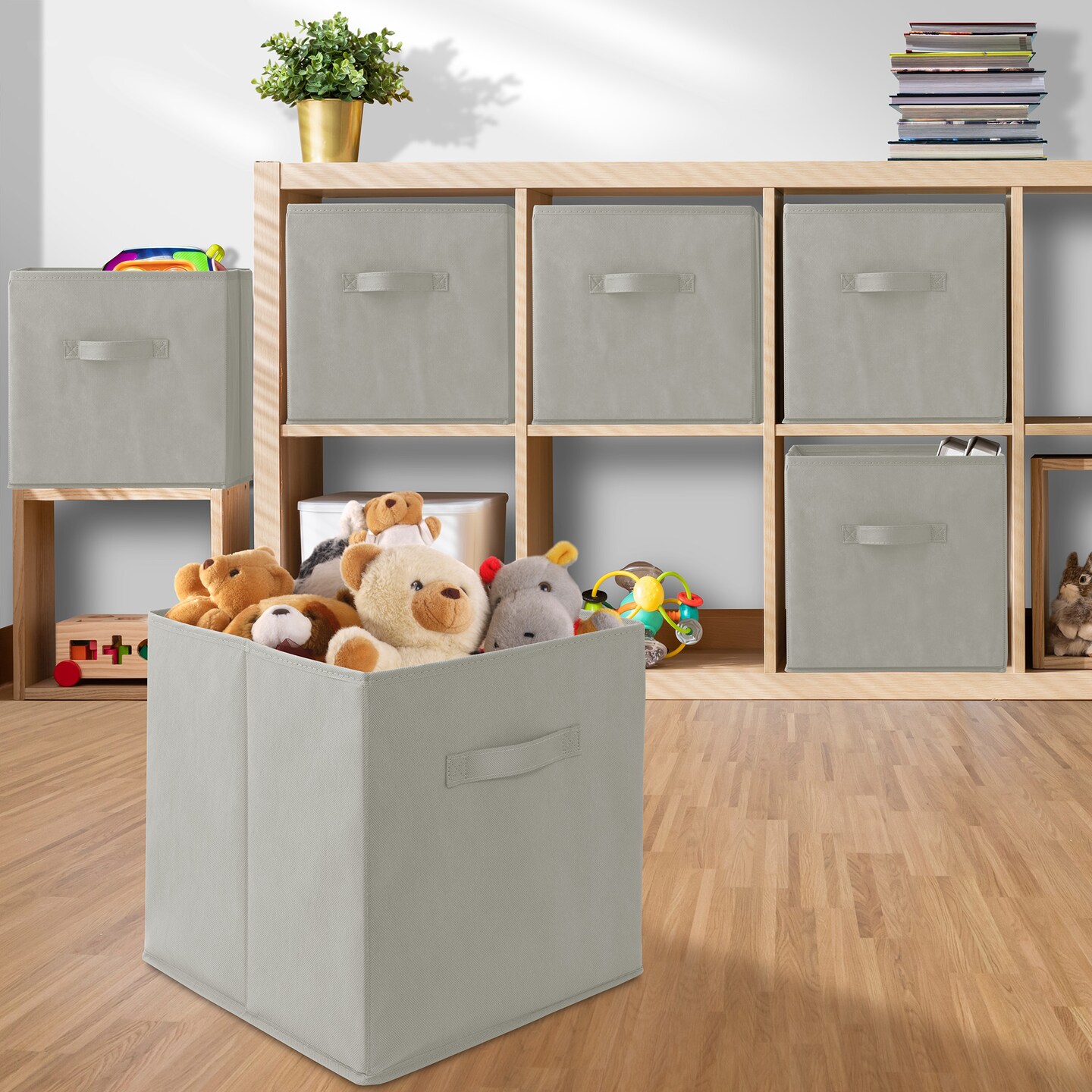 Casafield Set of 12 Collapsible Fabric Cube Storage Bins - Foldable Cloth Baskets for Shelves, Cubby Organizers &#x26; More