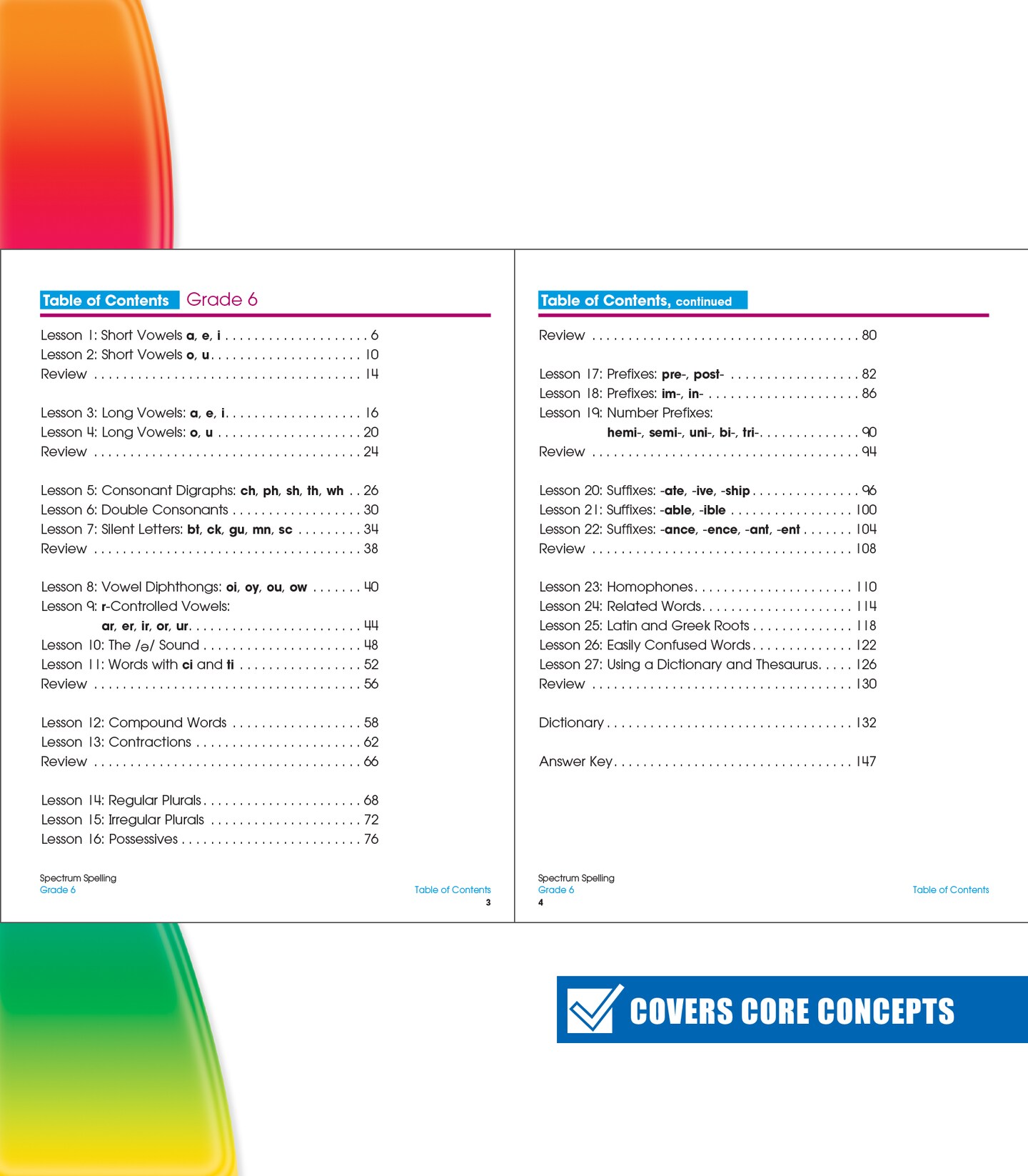 Spectrum Spelling Workbook Grade 6, Ages 11 to 12, Grade 6 Spelling, Handwriting  Practice with 6th Grade Spelling Root Words, Prefixes, Suffixes, and Grammar Workbook - 160 Pages