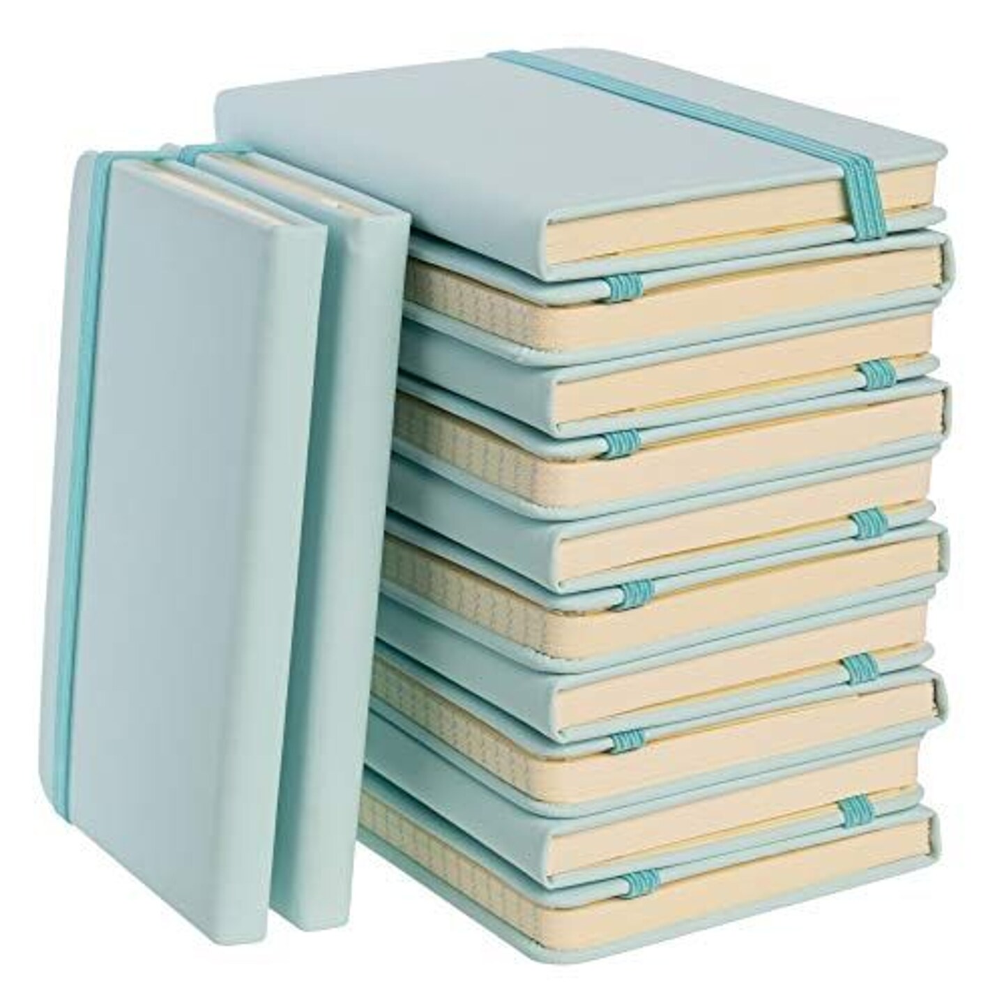 Simply Genius A6 Pocket Size Mini Notebooks with Hardcover - Ruled Small Pocket Journal Set for School, Home &#x26; Office - 124 pages (3.7&#x22; x 5.7&#x22;) with Inner Pocket (Light Blue, 12 Pack)