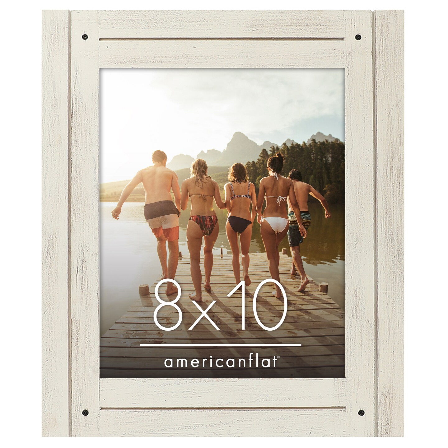Americanflat Rustic Picture Frame - Modern Photo Frame for Unique Farmhouse Look - Polished Glass Cover - Hanging Hardware with Horizontal and Vertical Display - Includes Easel