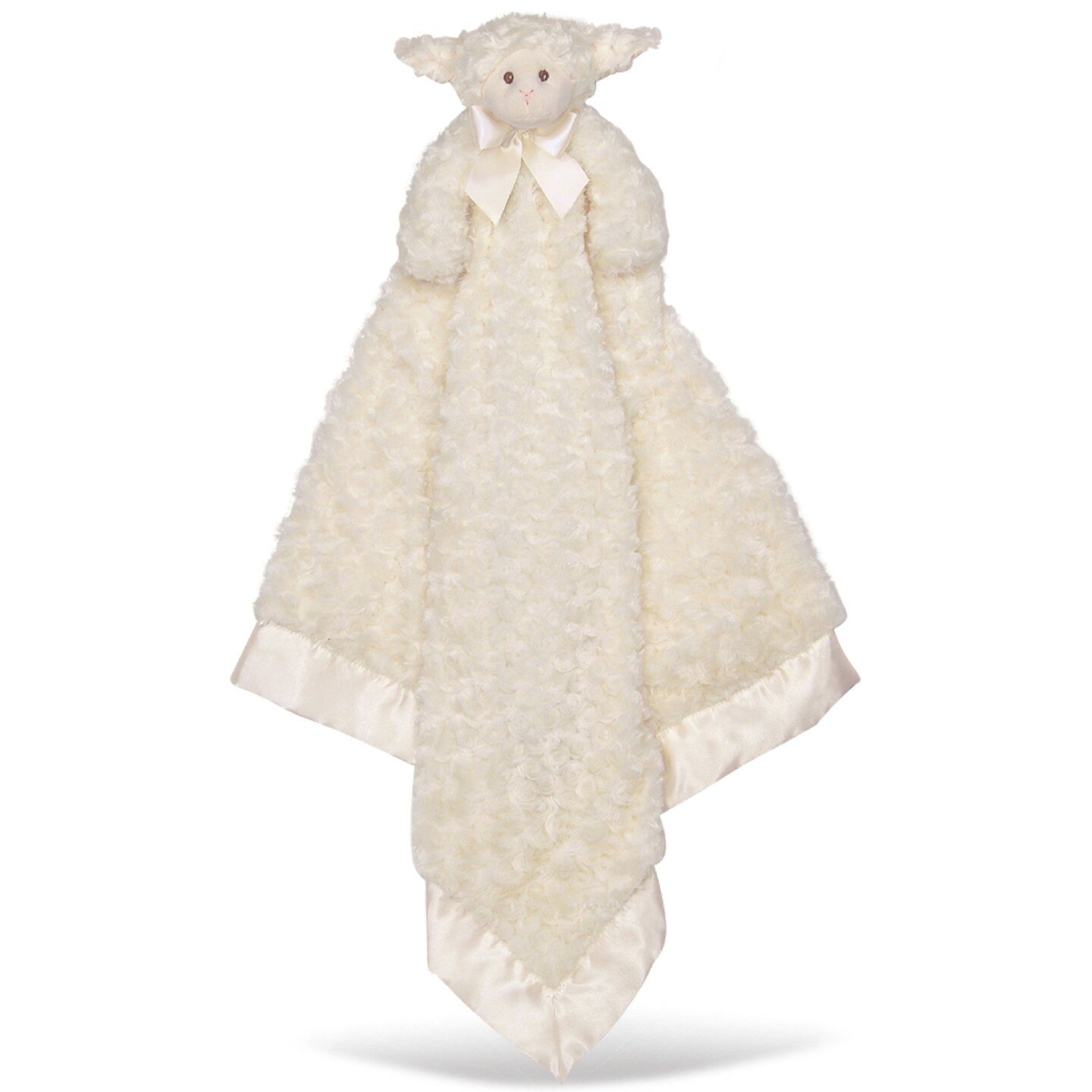 Bearington Baby Lamby Cuddle Me Sleeper, Cream Lamb Large Size Security Blanket, 28.5&#x22; x 28.5&#x22;