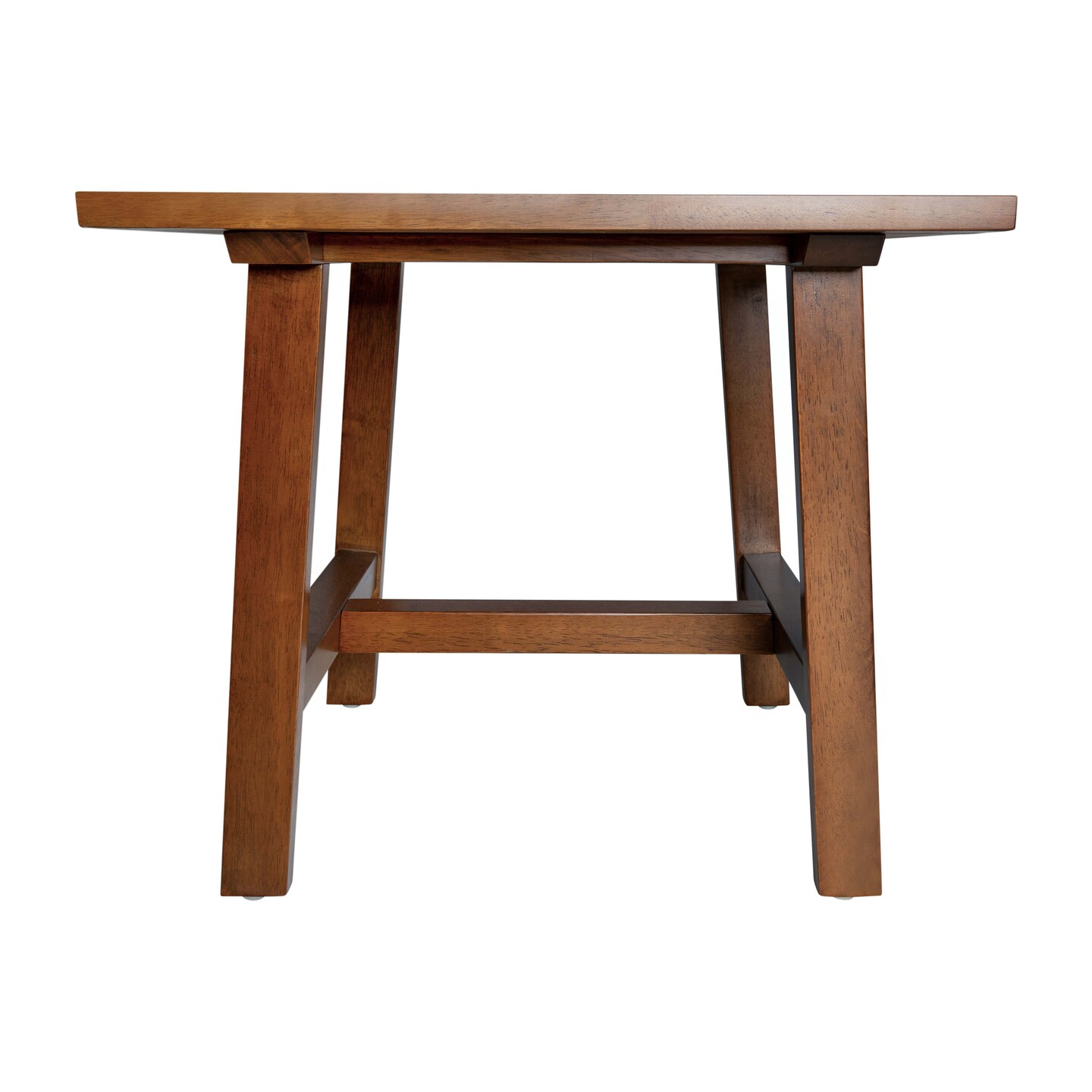 Merrick Lane Mabel Farmhouse Trestle End Table, Solid Wood Rustic Accent Table