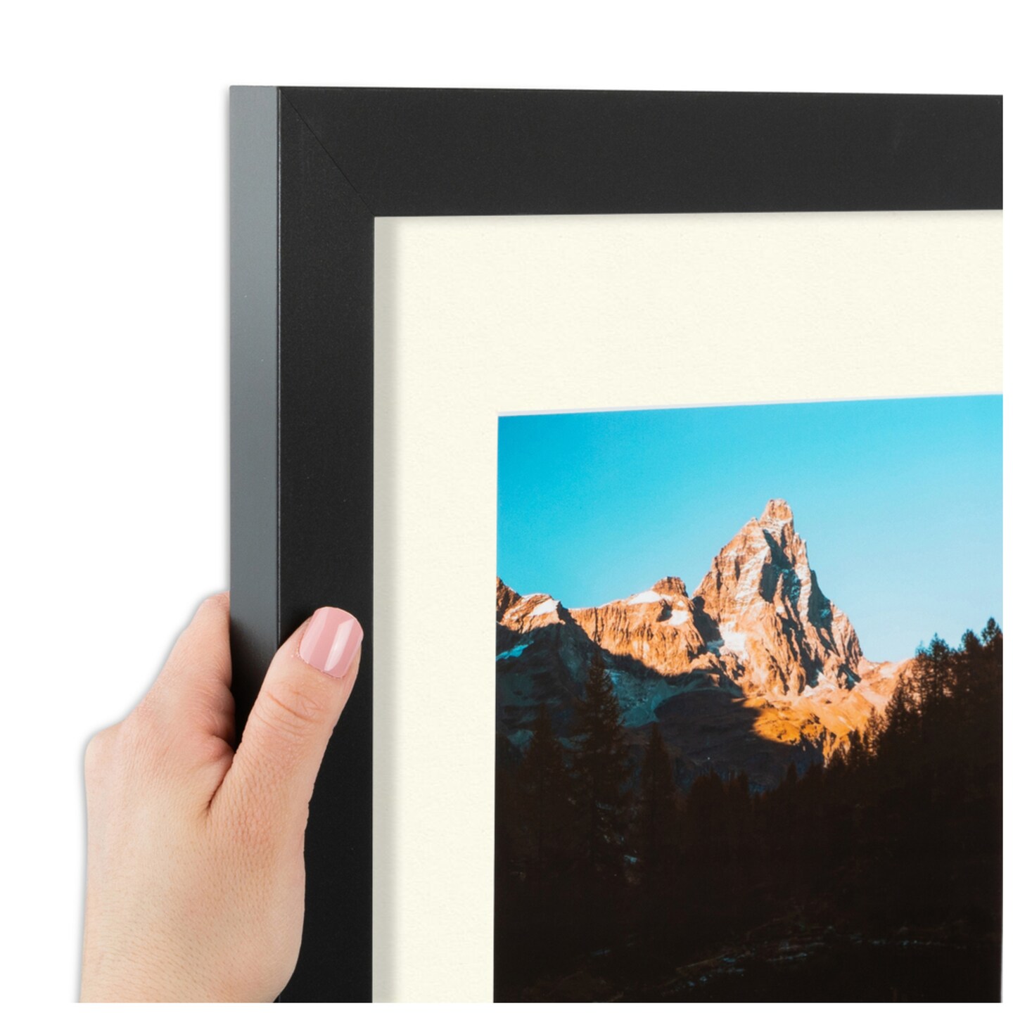 ArtToFrames Collage Photo Picture Frame with 4 - 5x7 inch Openings, Framed in Black with Over 62 Mat Color Options and Regular Glass (CSM-3926-2153)