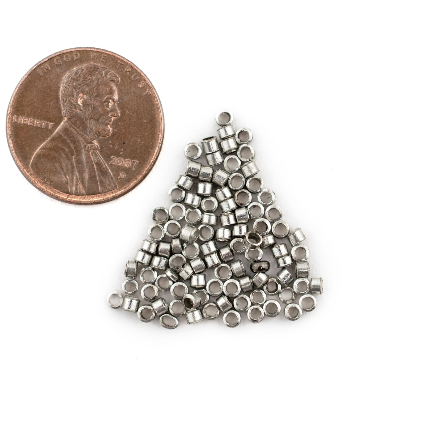 TheBeadChest Silver Tube Crimp Beads (1.5mm, Set of 100)