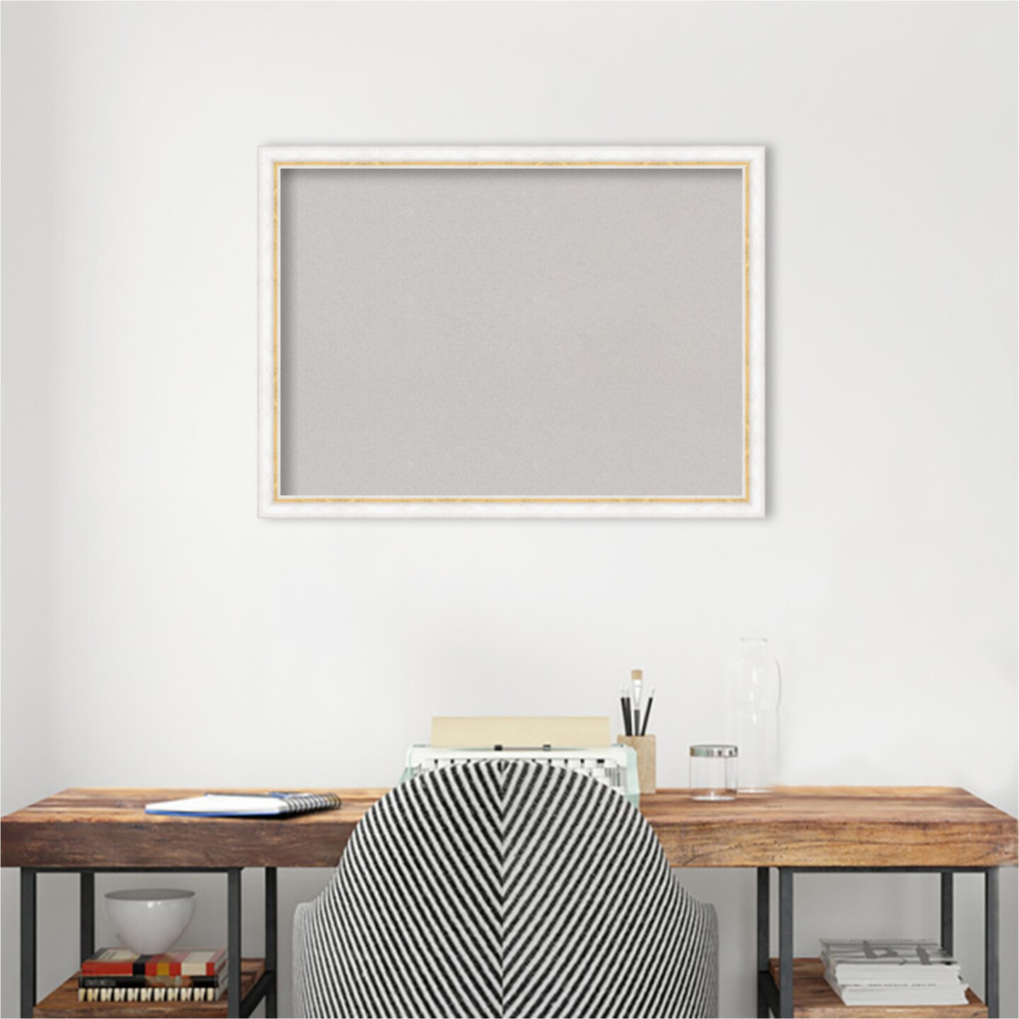 Morgan Wood Framed Corkboard, Grey Cork