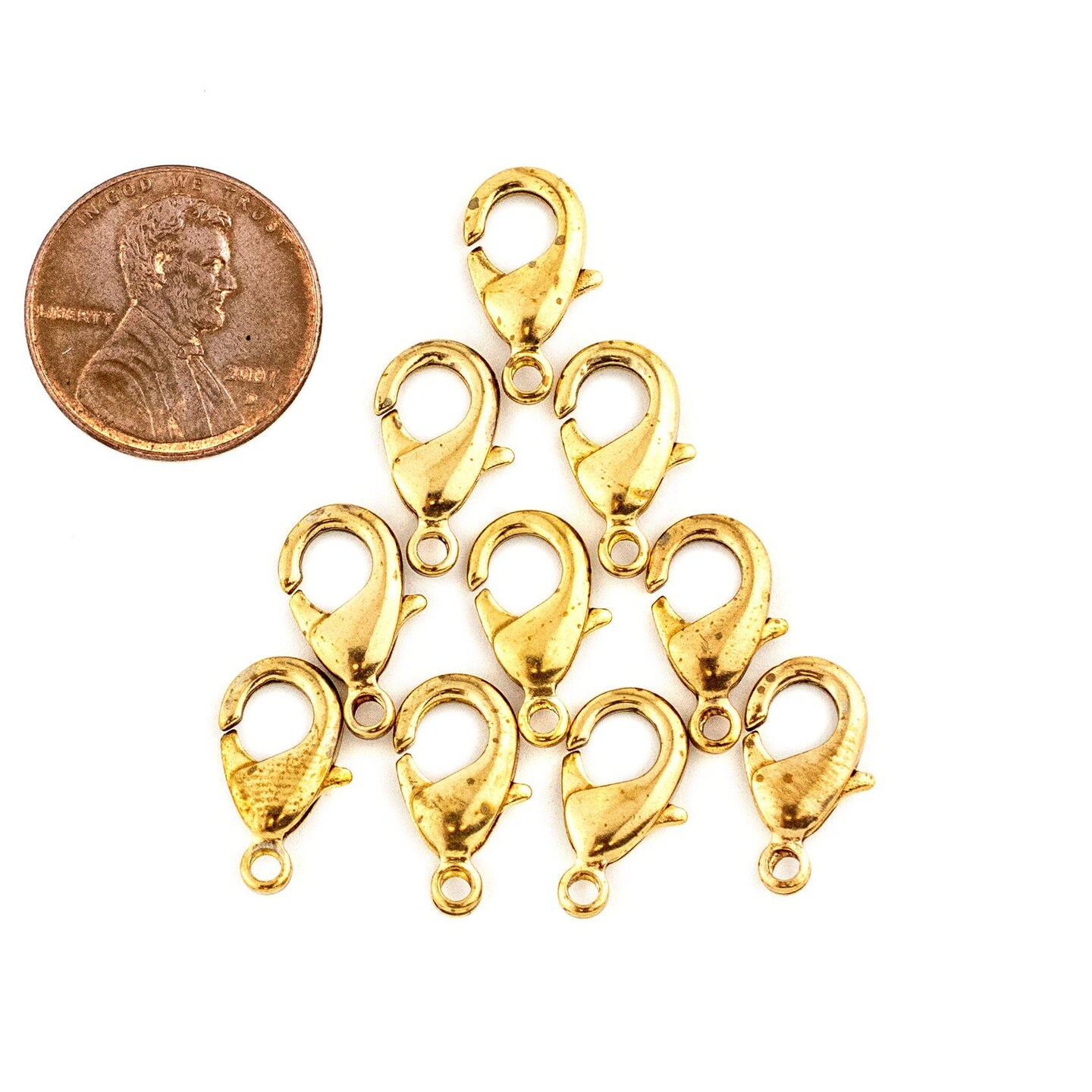 TheBeadChest Brass Lobster Clasps (15mm, Set of 10)