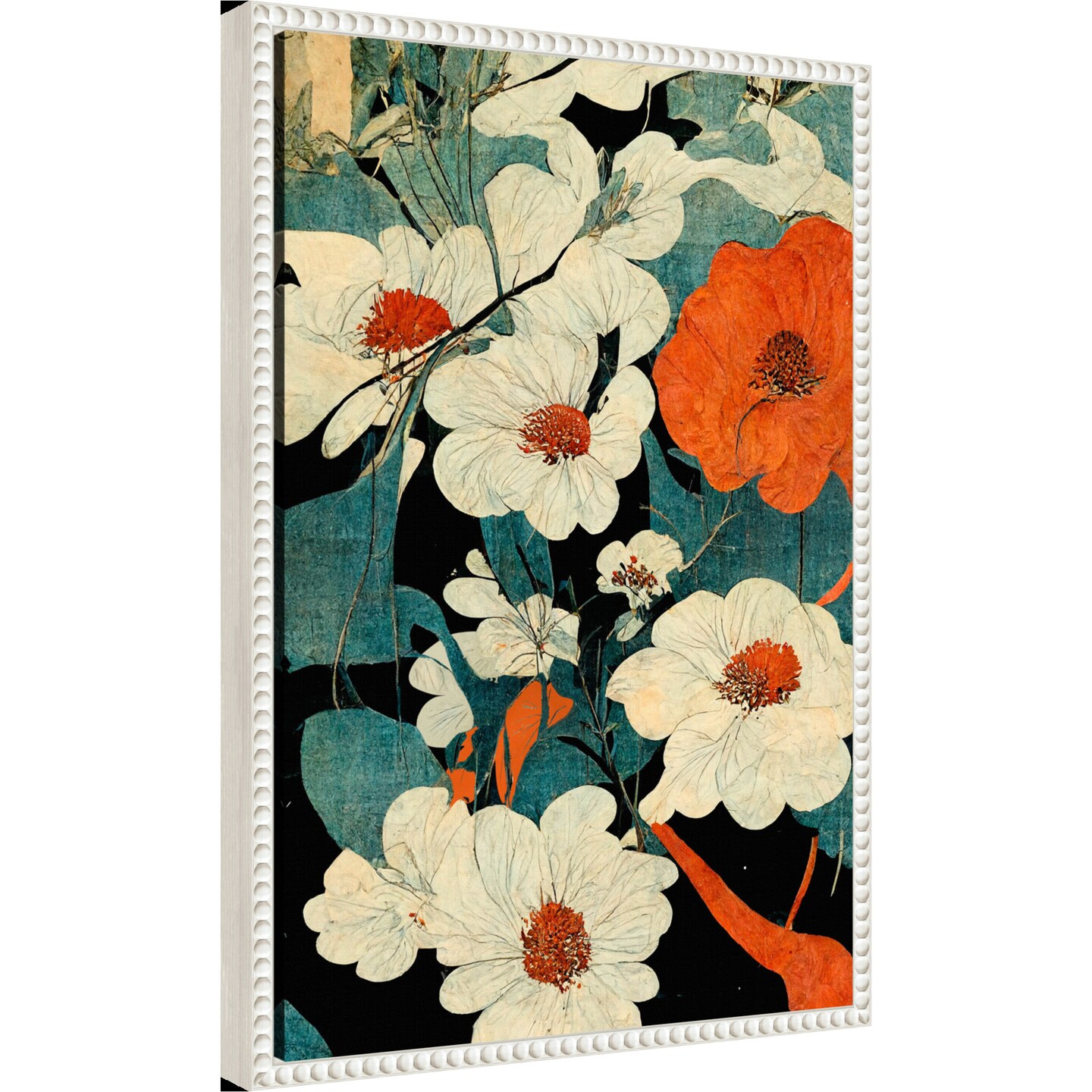 Asian Flowers by Treechild  Framed Canvas Wall Art