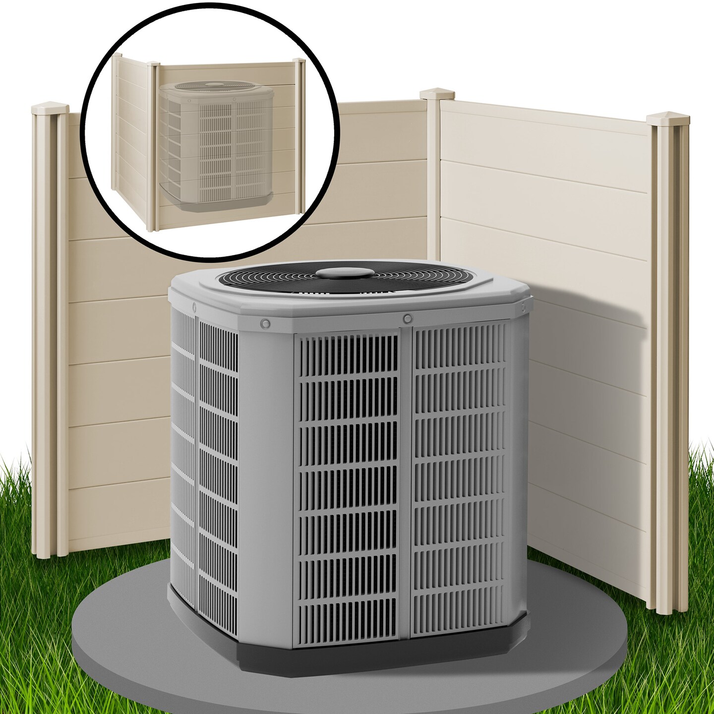 Casafield Privacy Screen - Outdoor Vinyl Fence Panel Enclosure for AC / Trash Bins / Pool Equipment