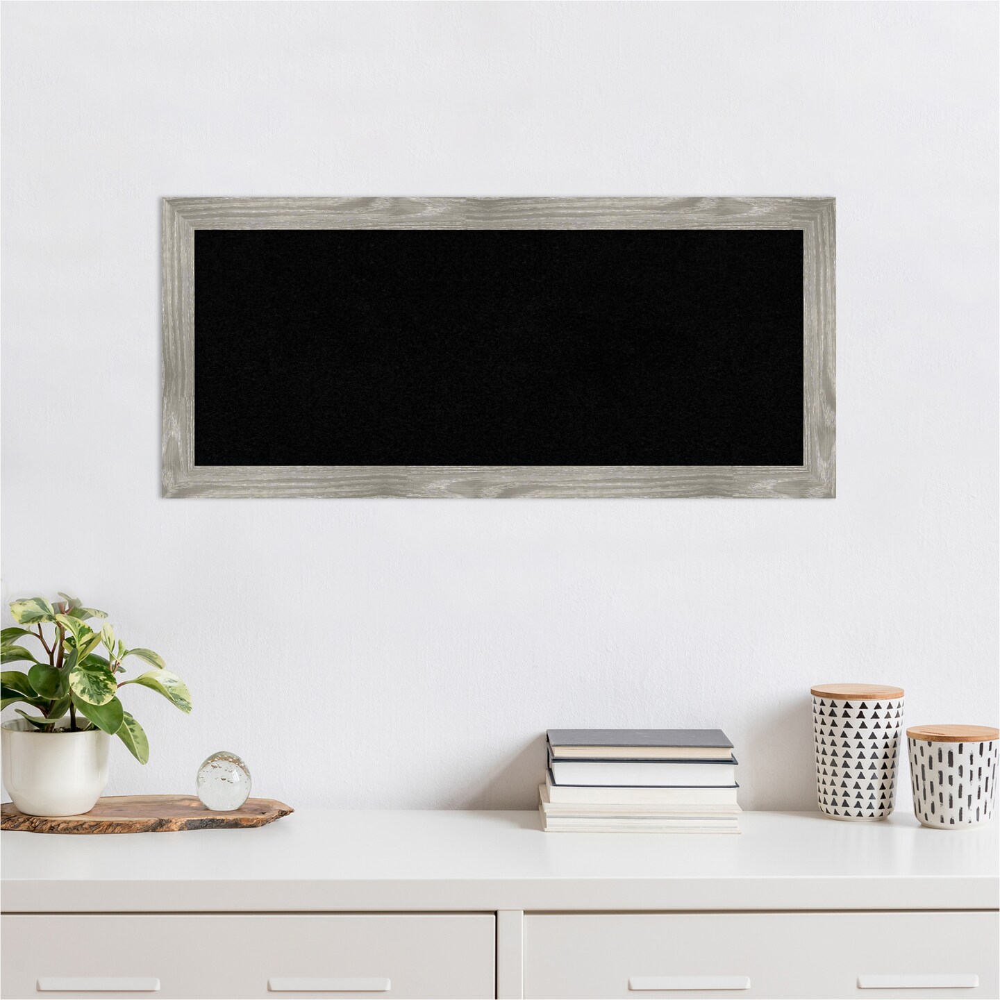 Dove Greywash Square Framed Corkboard, Black Cork