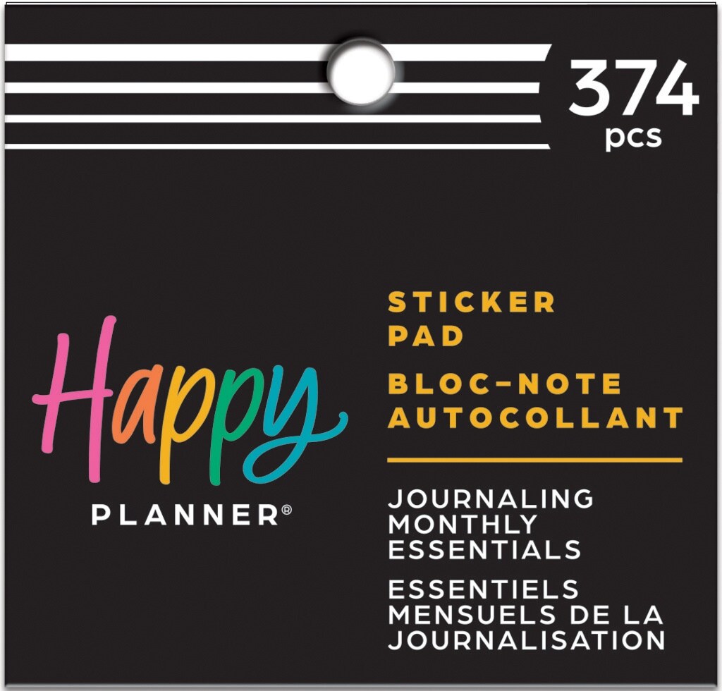 Happy Planner Tiny Sticker Pad 3.5&#x22;X3.3&#x22; 20/Sheets-Journaling Monthly Essentials