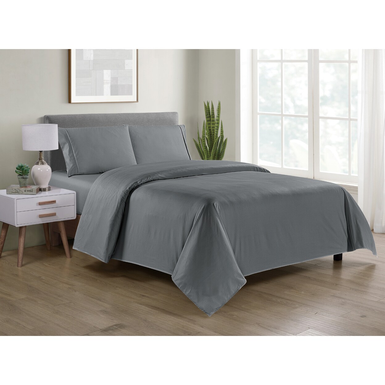 Bamboo Comfort Bamboo 4 Piece Luxury Chevron Embossed Sheet Set