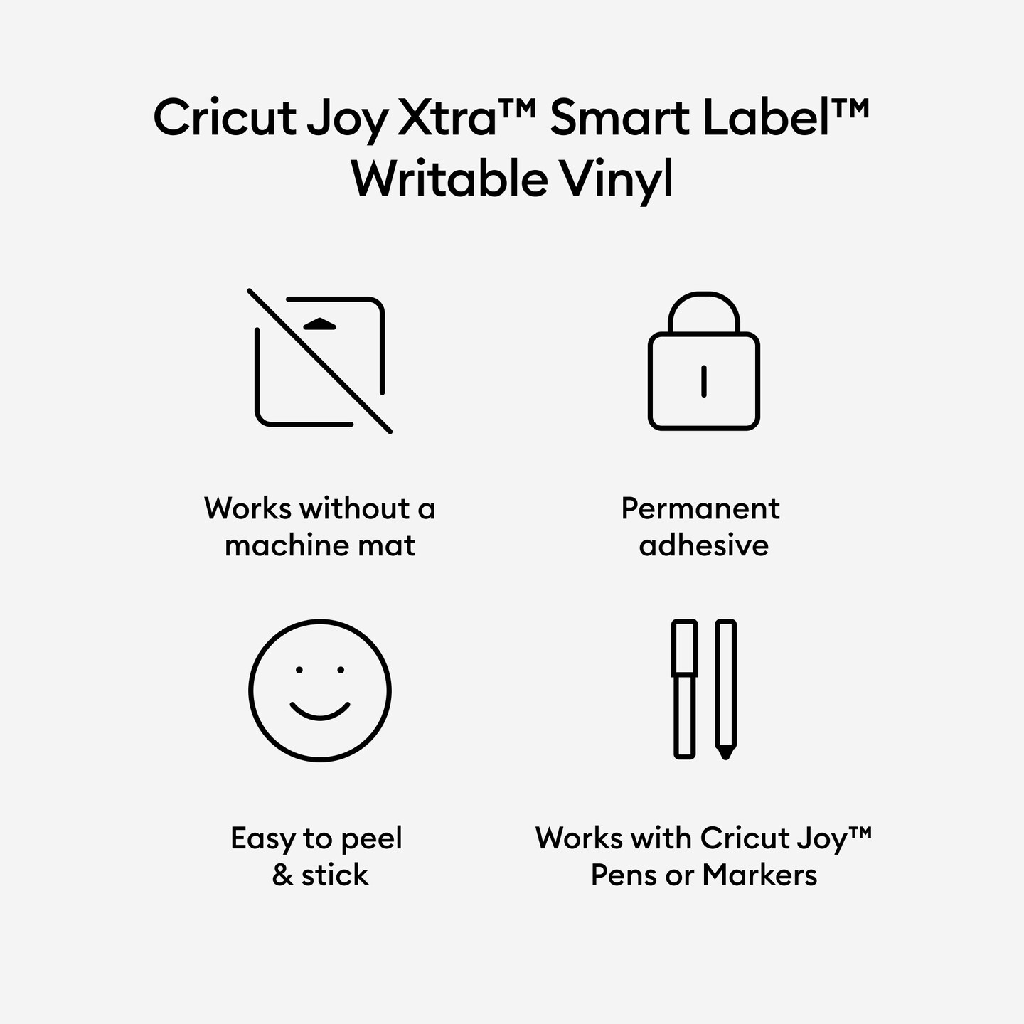 Cricut Joy Xtra Smart Permanent Writable Vinyl for Labels- White