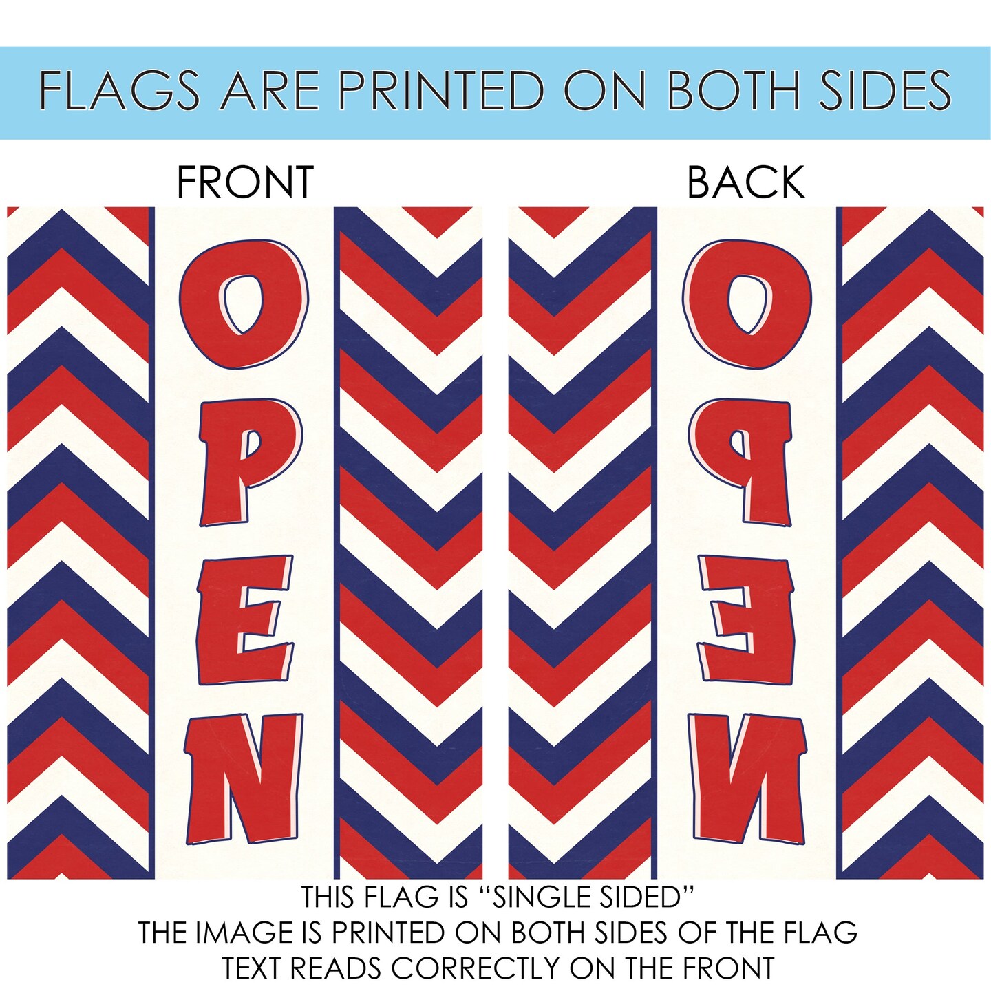 Open-Chevron Decorative Open Flag