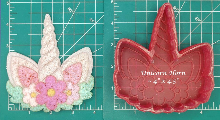 Unicorn Horn with Flowers Silicone Freshie Mold