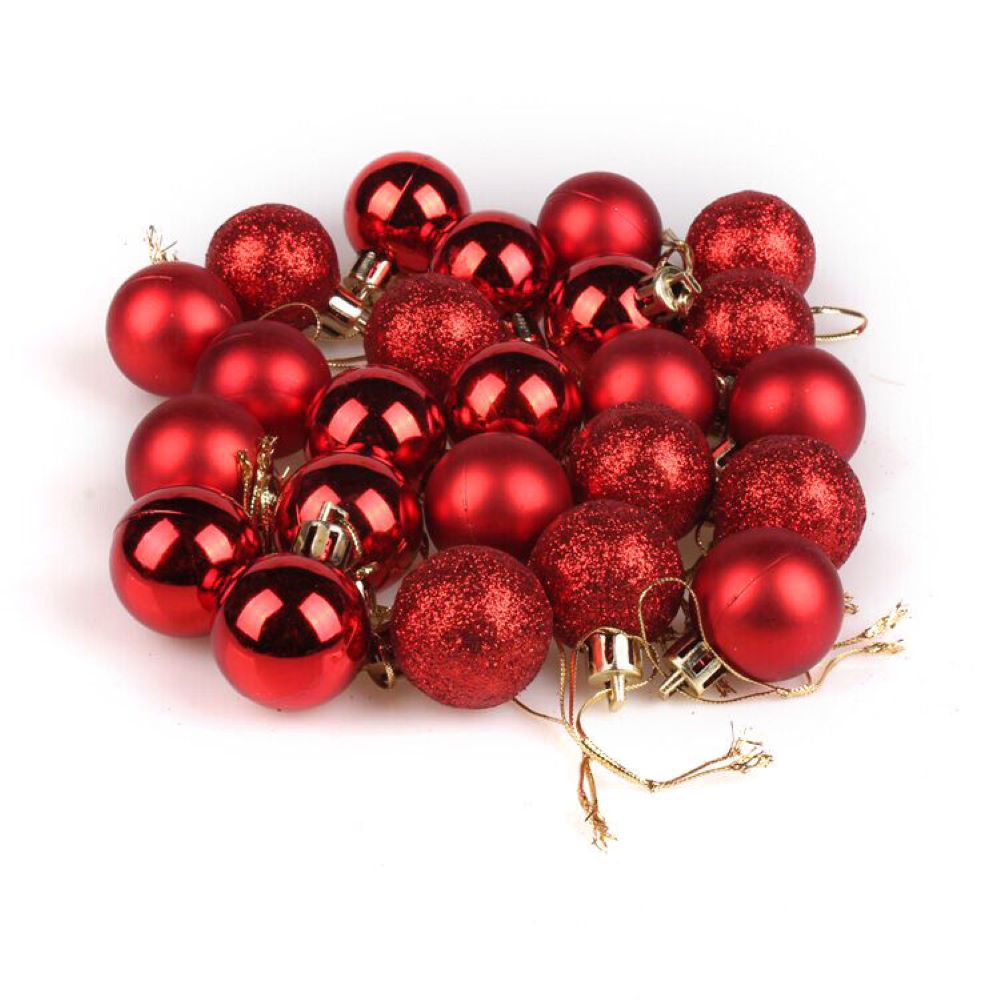 Kitcheniva Christmas Tree Balls Glitter Ornaments 24 Pcs