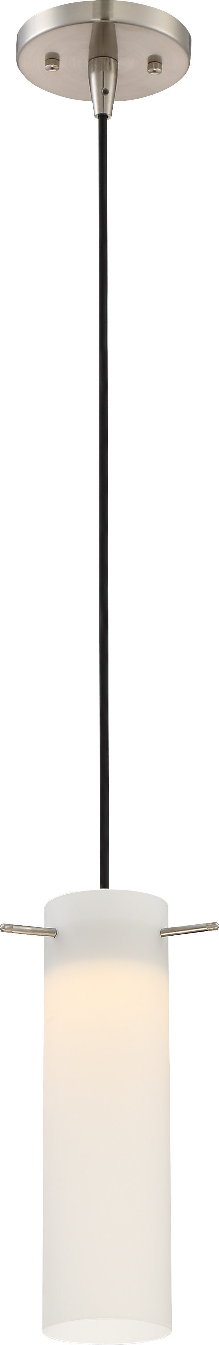 Nuvo Pulse 1-Light LED Mini Pendant w/ White Opal Glass in Brushed Nickel Finish