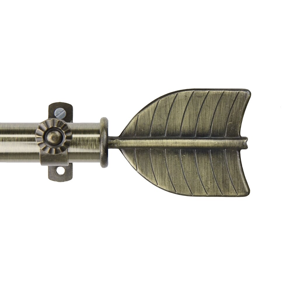 Rod Desyne Home Bathroom Window Treatments Feather Curtain Rod 66-120 inch - Antique Brass
