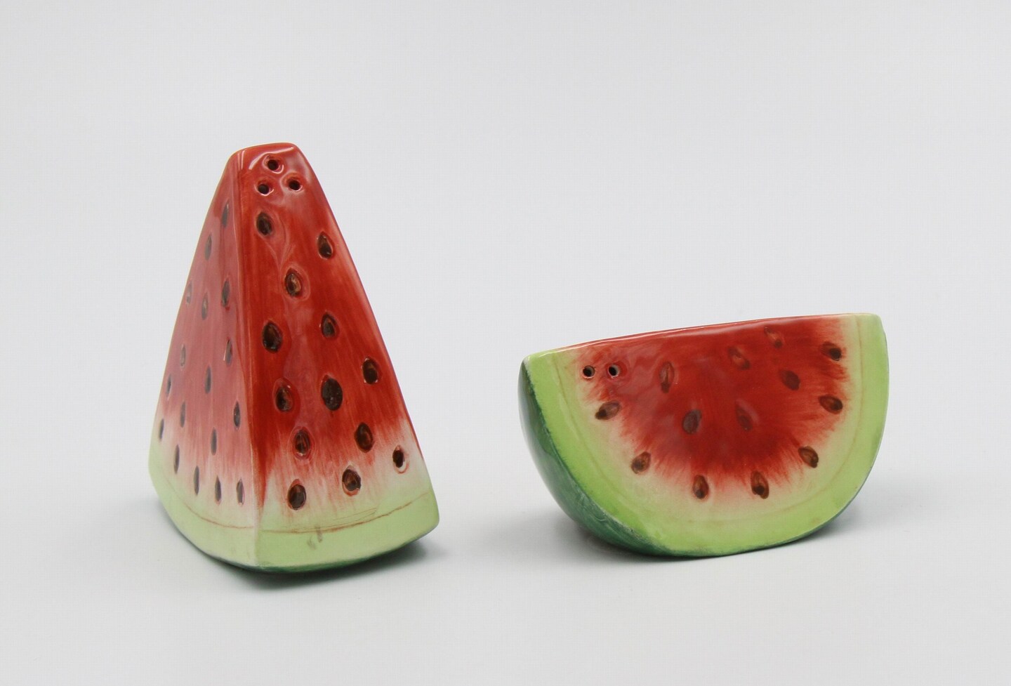 Hand Painted Ceramic Watermelon Salt &#x26; Pepper Shakers, Home D&#xE9;cor, Gift for Her, Gift for Mom, Kitchen D&#xE9;cor, Summer Decor