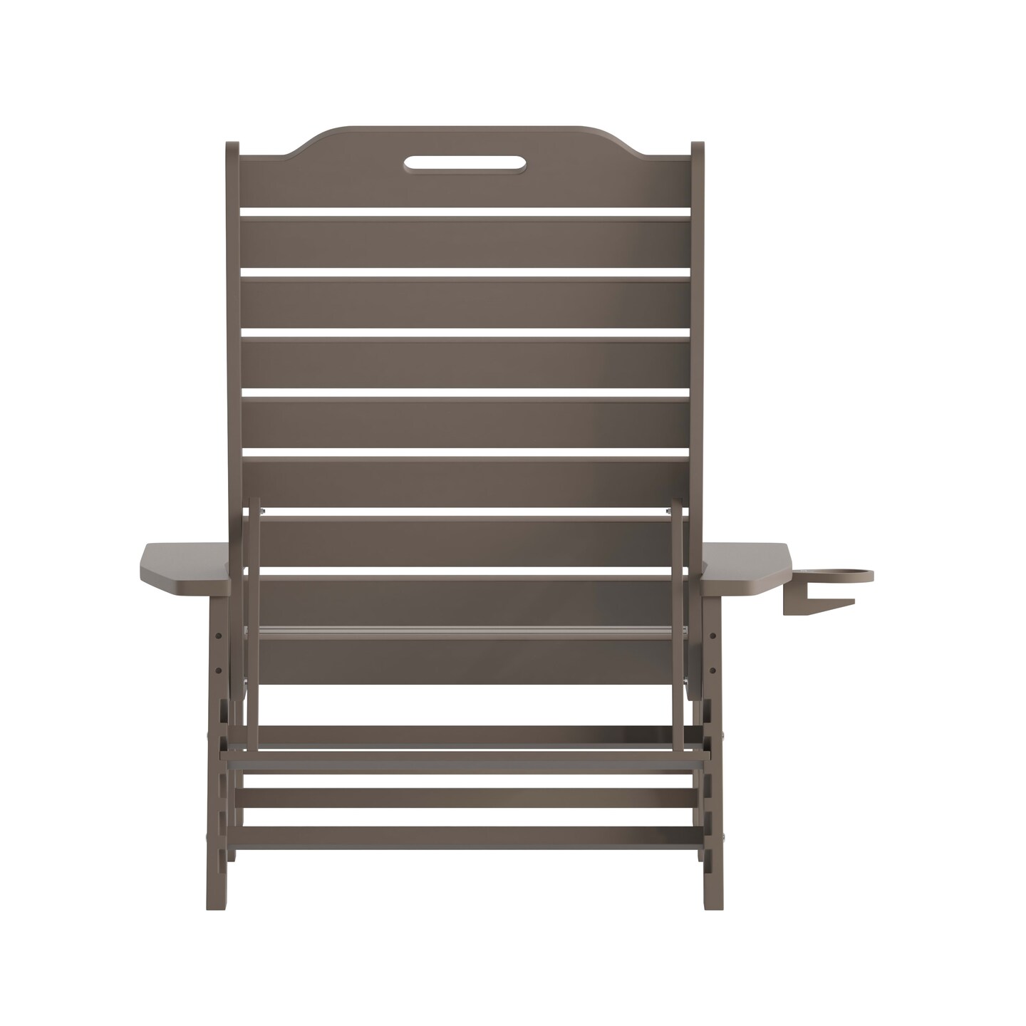 Merrick Lane Gaylord Adjustable Adirondack Lounger with Cup Holder- All-Weather Indoor/Outdoor HDPE Lounge Chair