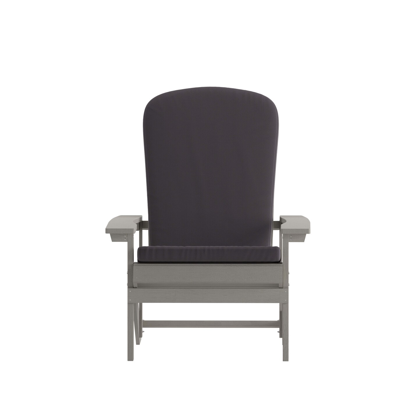 Merrick Lane Riviera Set of 2 Weather Resistant Adirondack Patio Chairs With Vertical Lattice Backs and Comfort Foam Cushions