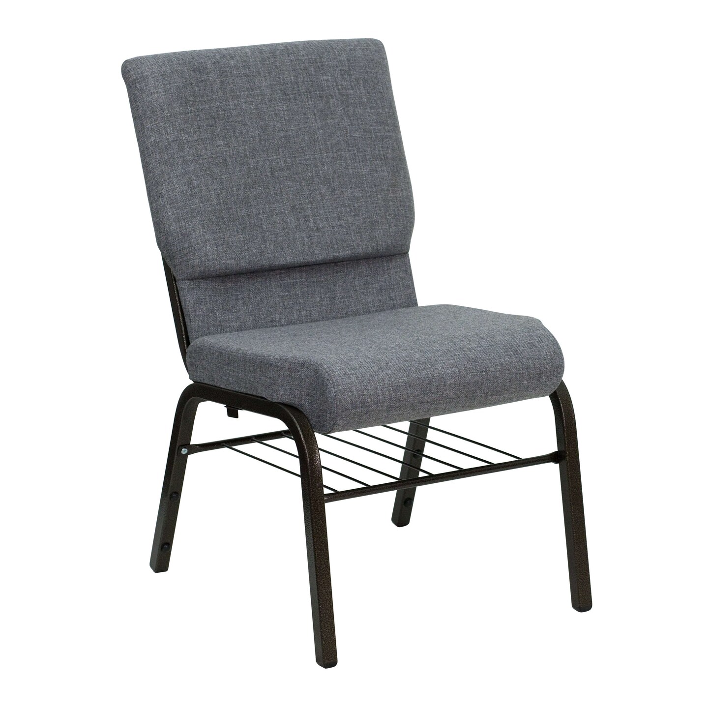 Emma and Oliver 18.5&#x22;W Church/Reception Guest Chair with Book Rack